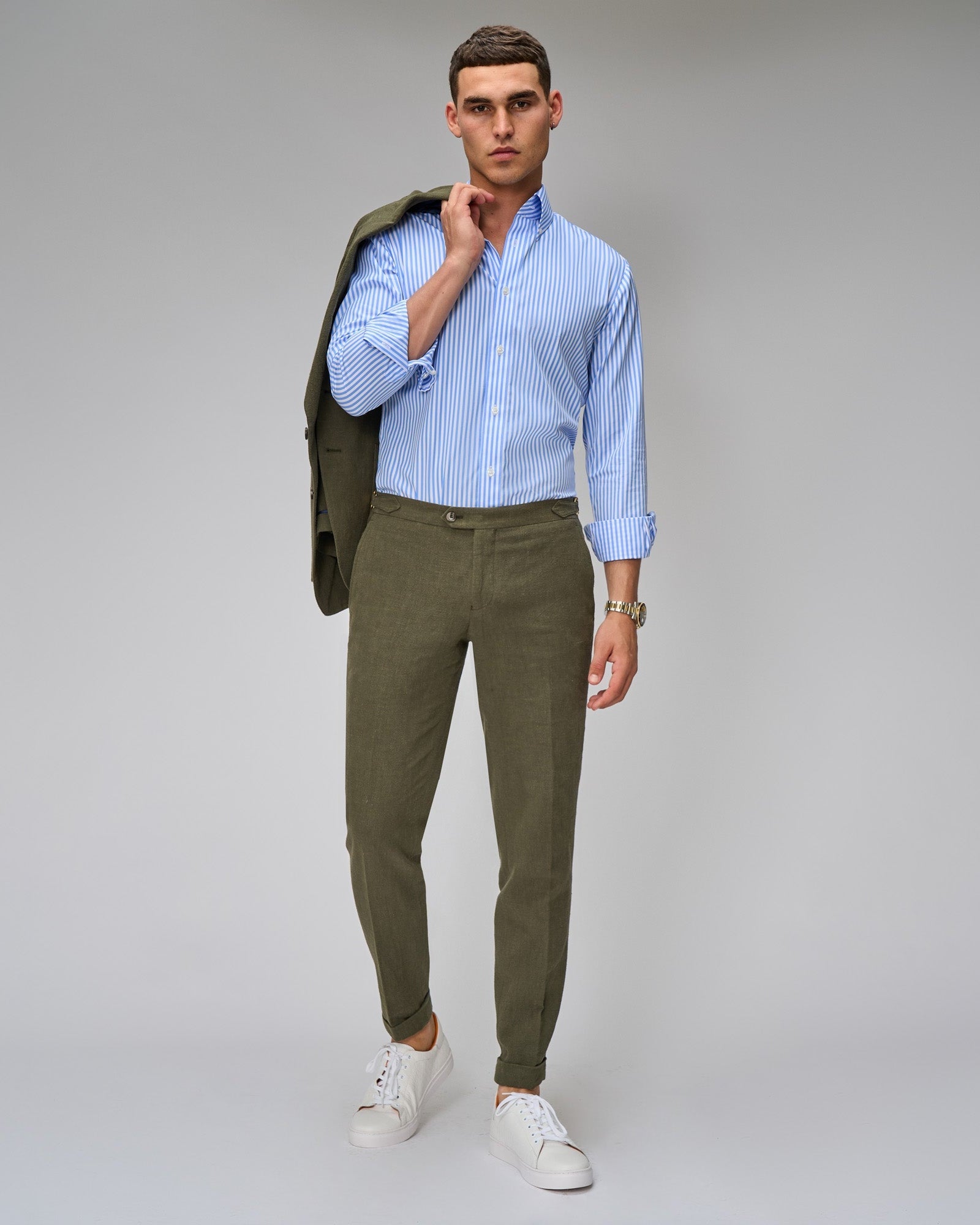 Army Green Linen Suit - Brent Wilson