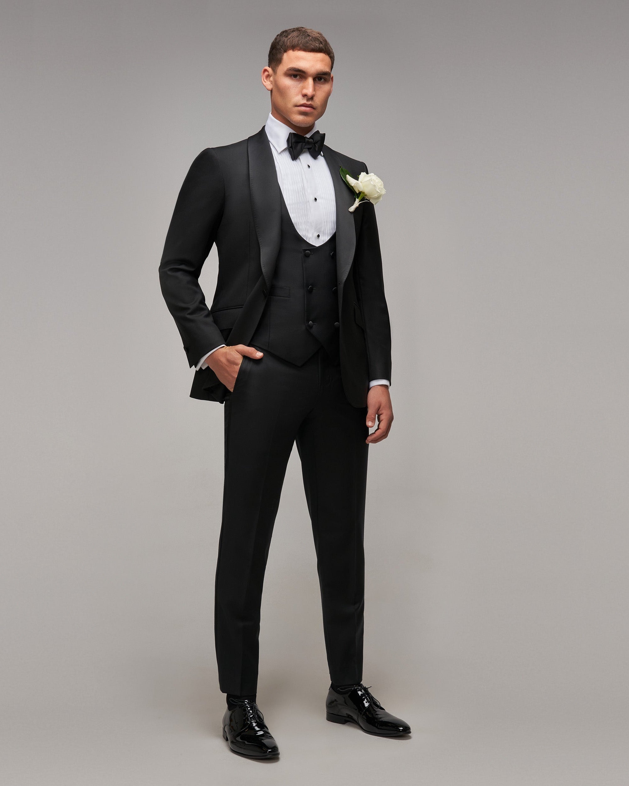 Black Shawl Collar Tuxedo - Brent Wilson
