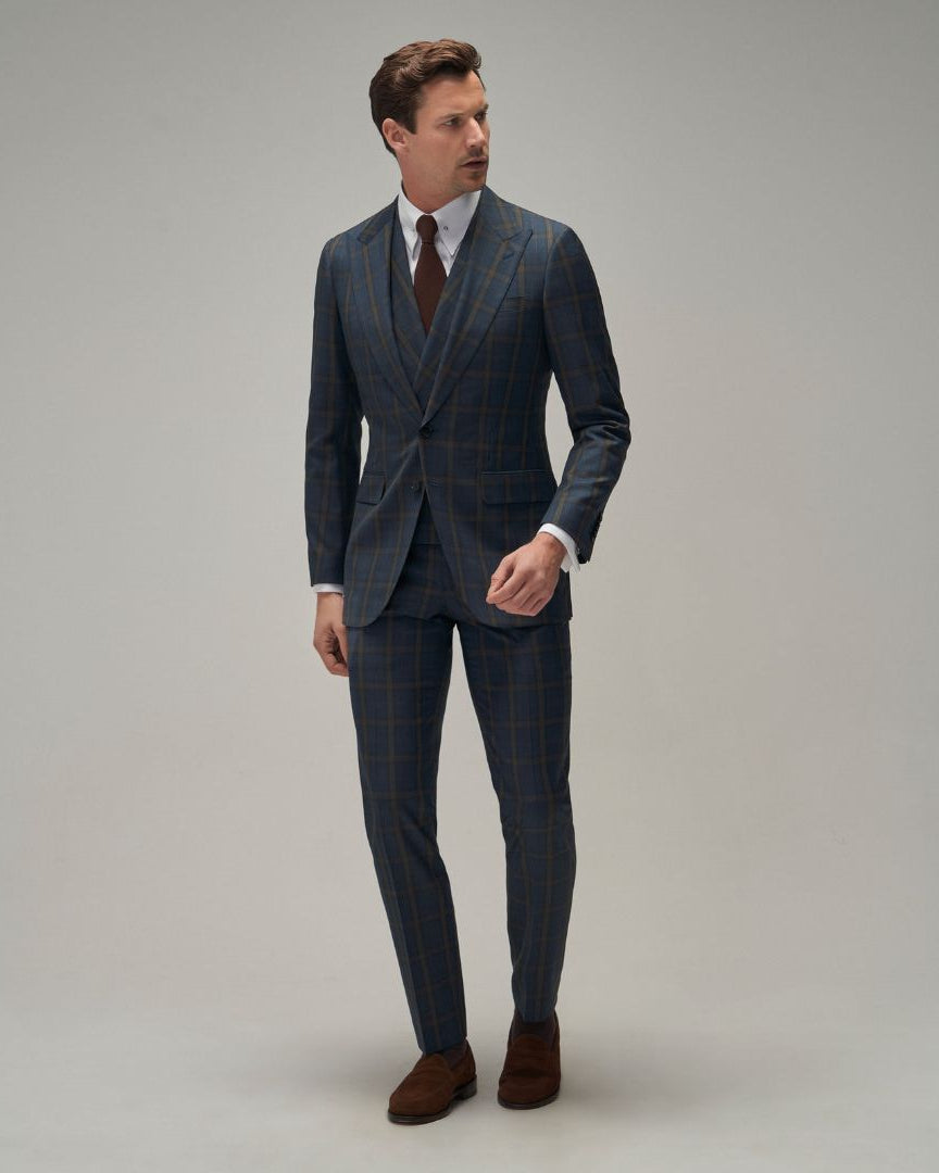 Blue / Brown Check Suit - Brent Wilson