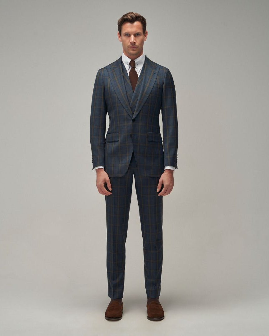 Blue / Brown Check Suit - Brent Wilson
