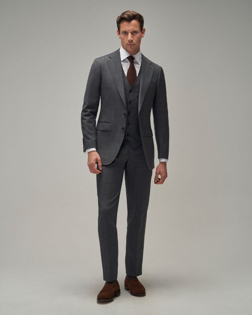 Grey / Blue Check Suit - Brent Wilson