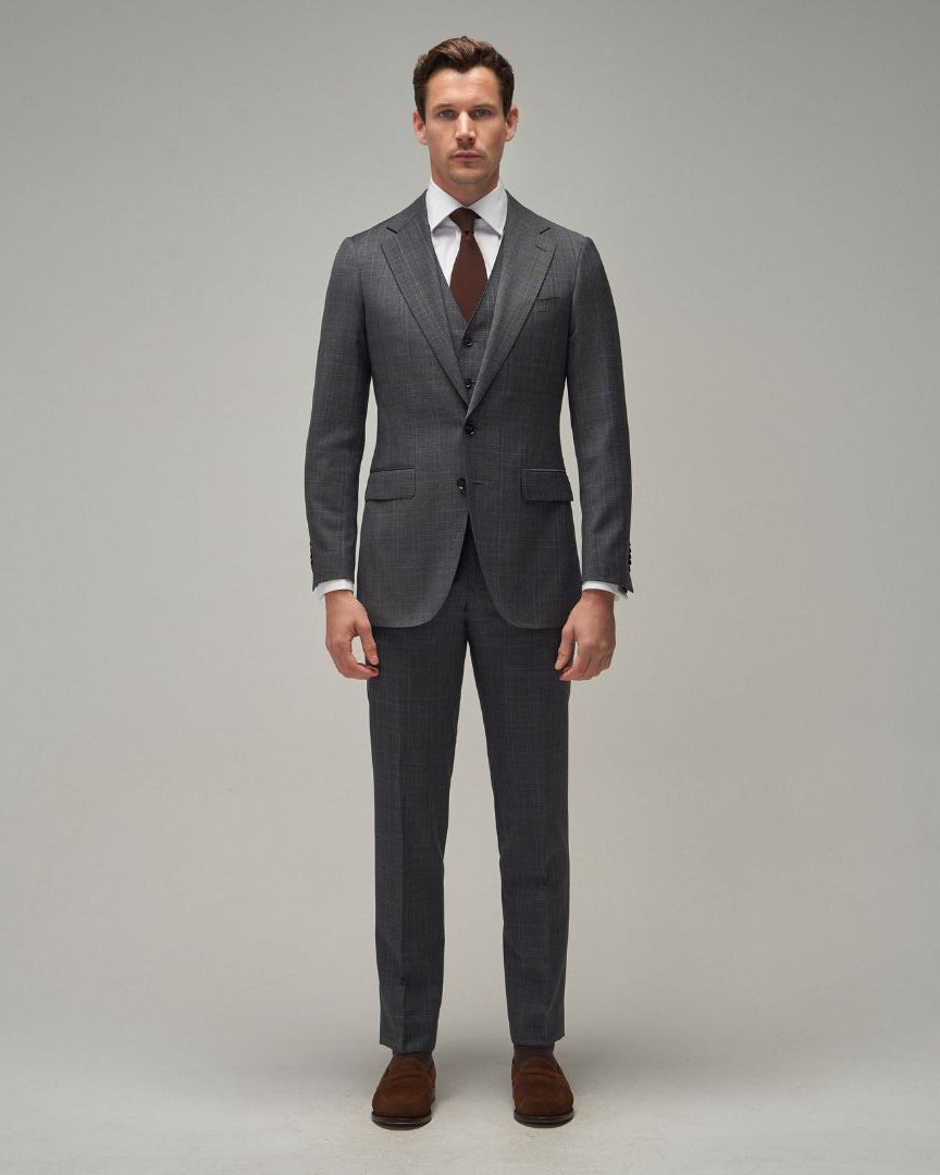 Grey / Blue Check Suit - Brent Wilson