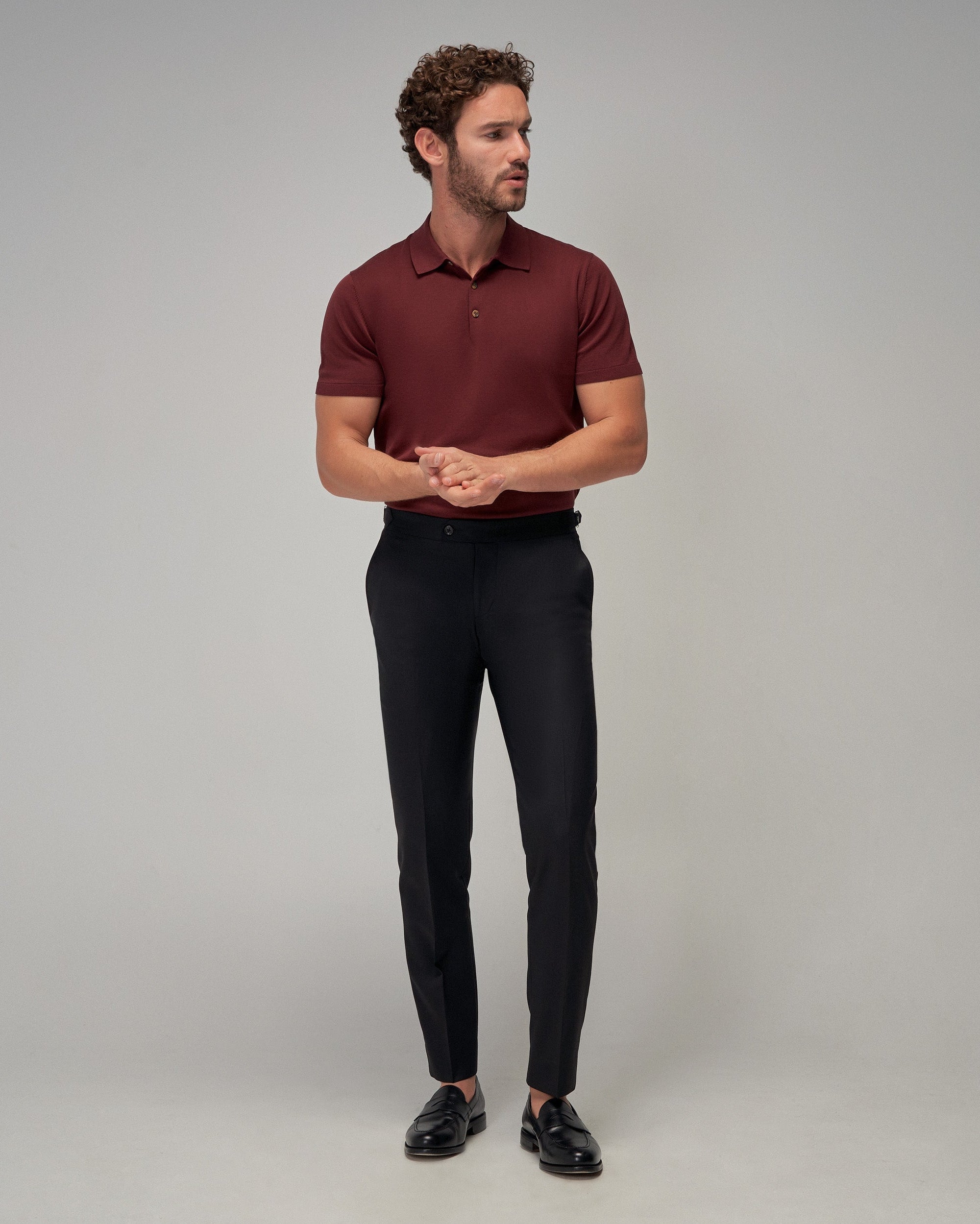Knit Polo - Burgundy - Brent Wilson
