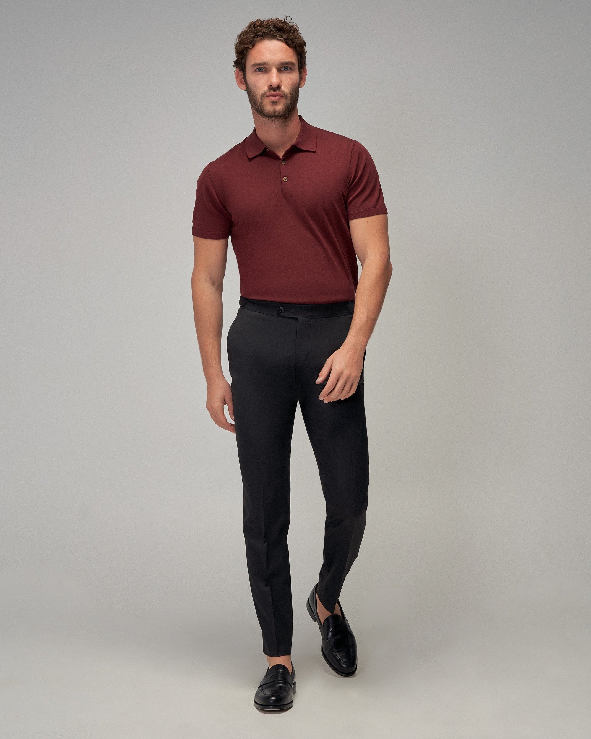 Knit Polo - Burgundy - Brent Wilson