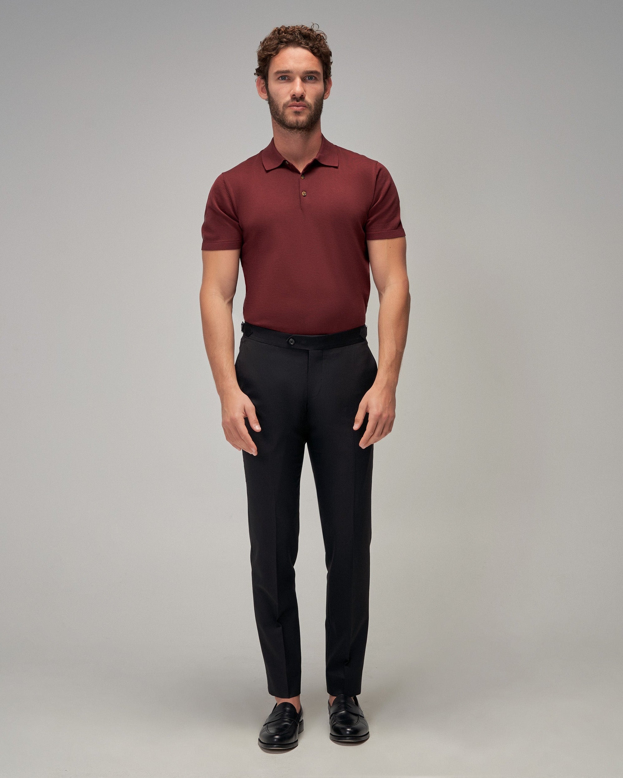 Knit Polo - Burgundy - Brent Wilson