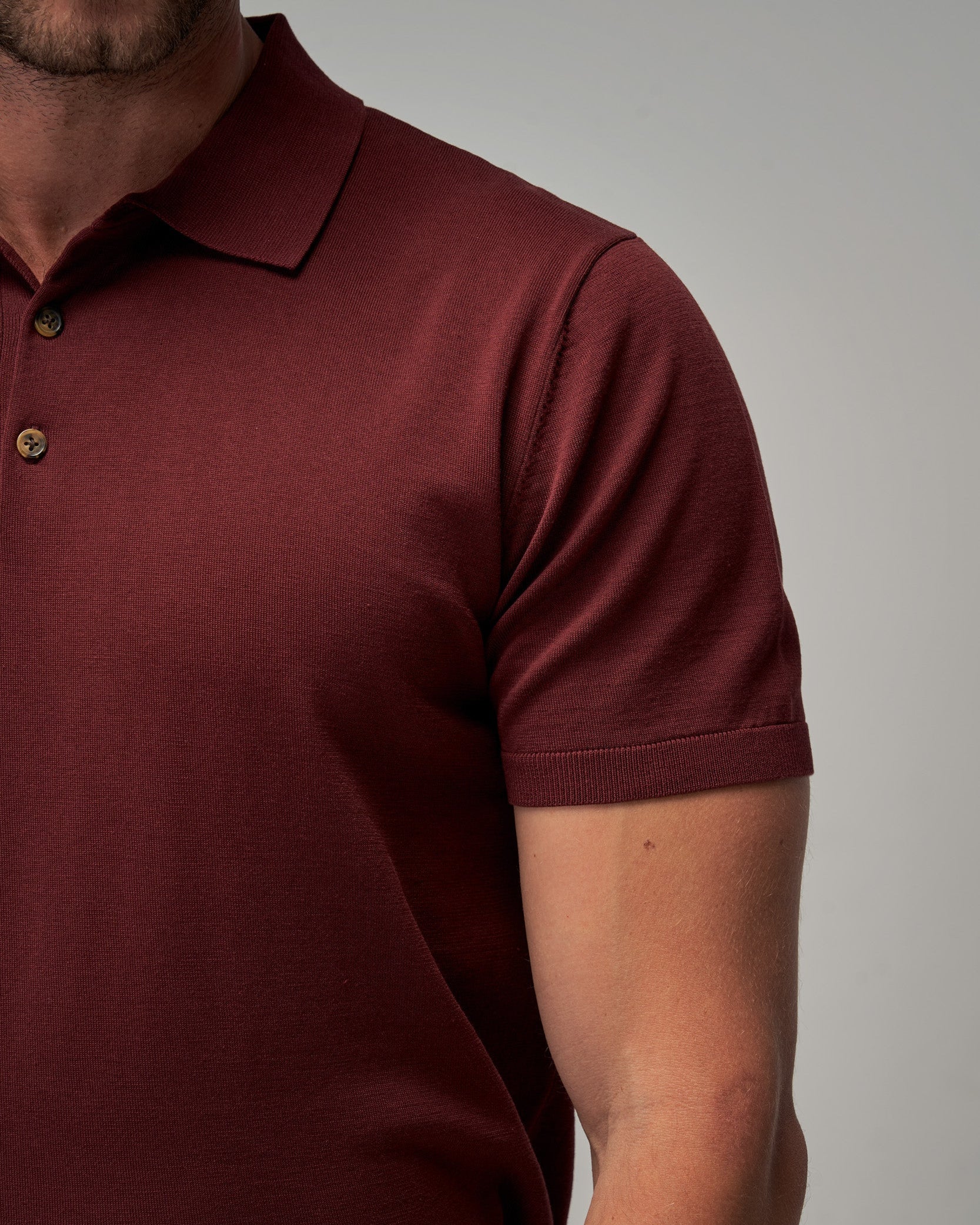 Knit Polo - Burgundy - Brent Wilson