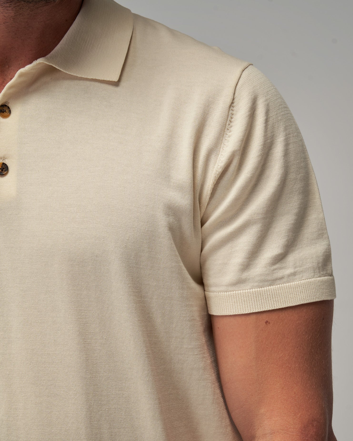 Knit Polo - Cream - Brent Wilson