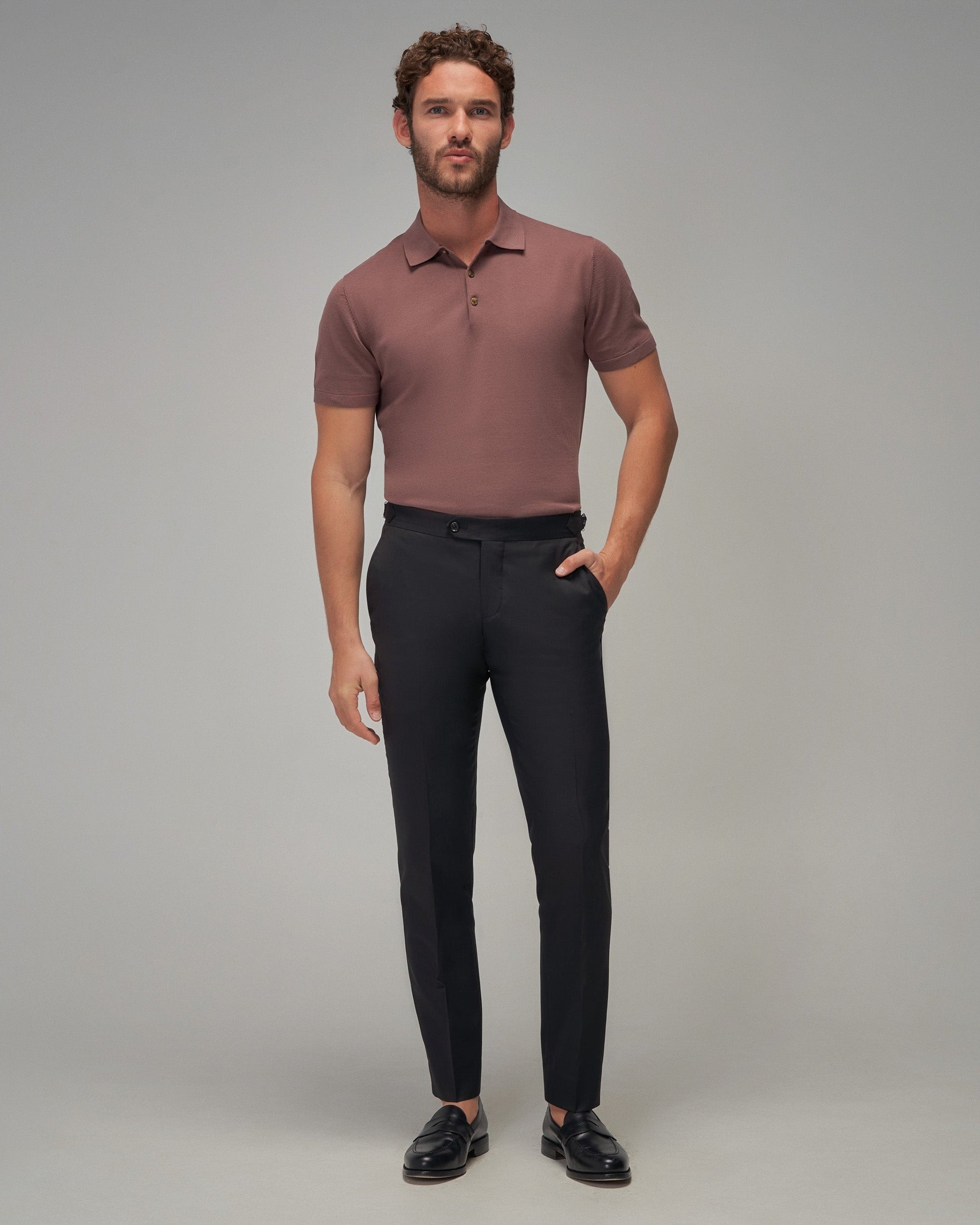 Knit Polo - Lt Brown - Brent Wilson