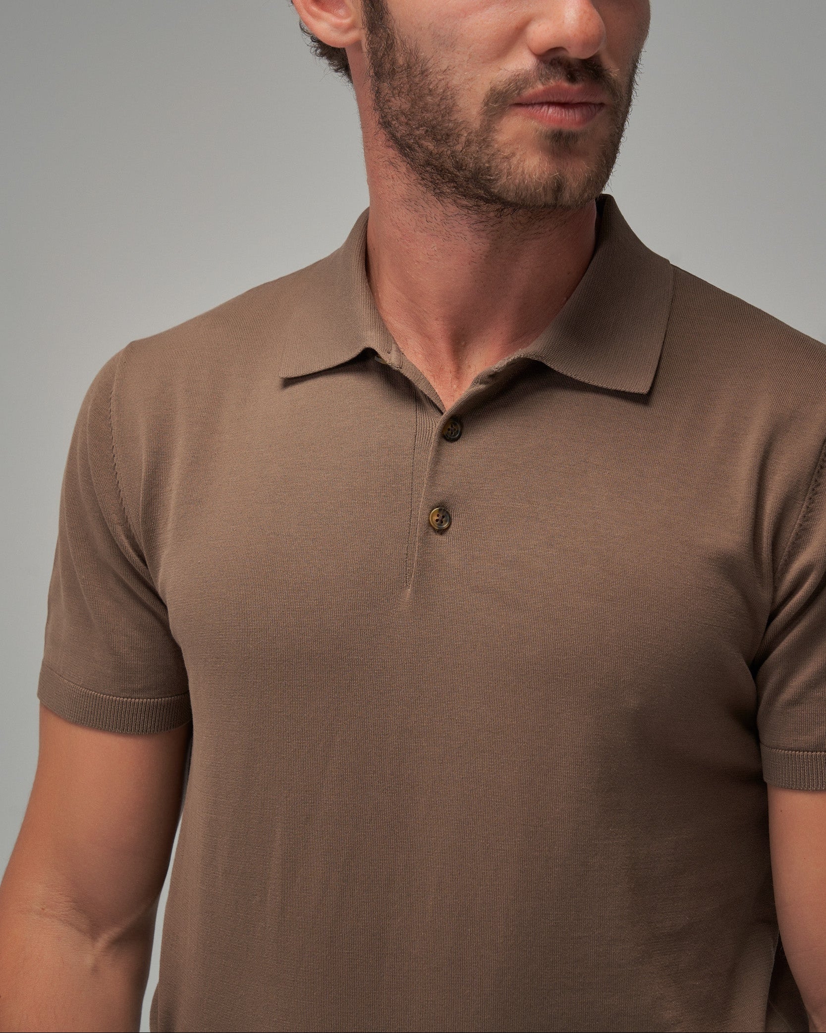 Knit Polo - Mocha - Brent Wilson