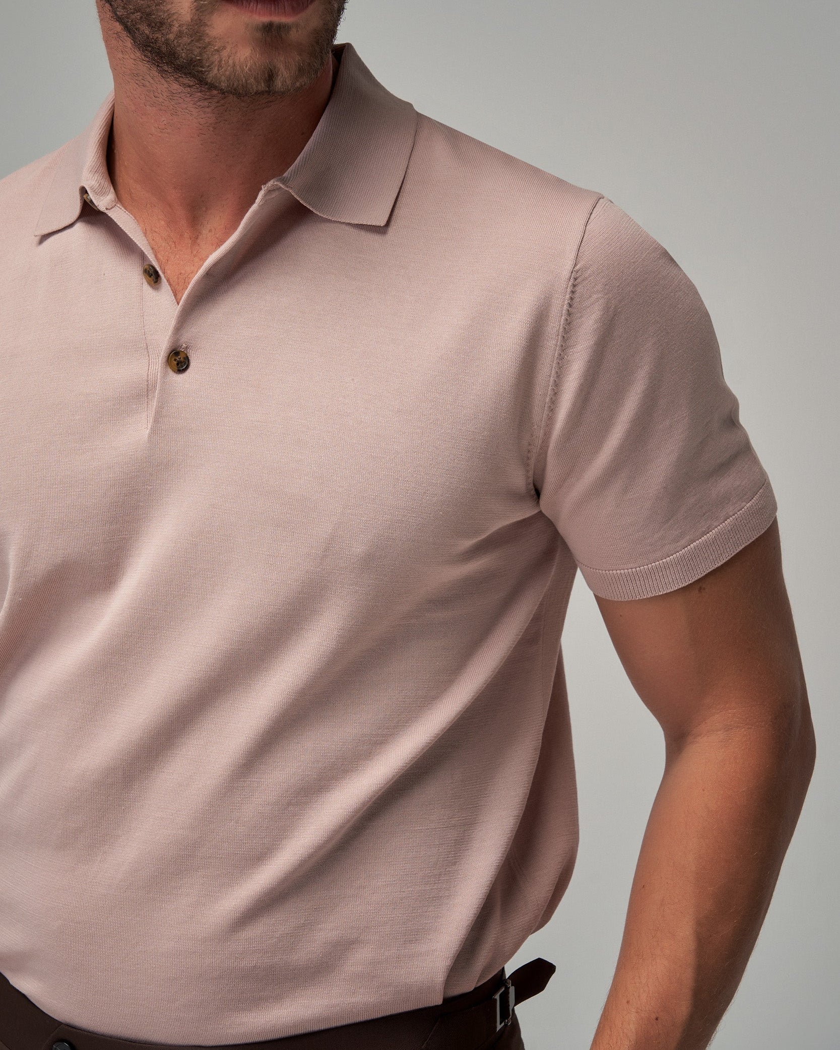 Knit Polo - Musk - Brent Wilson