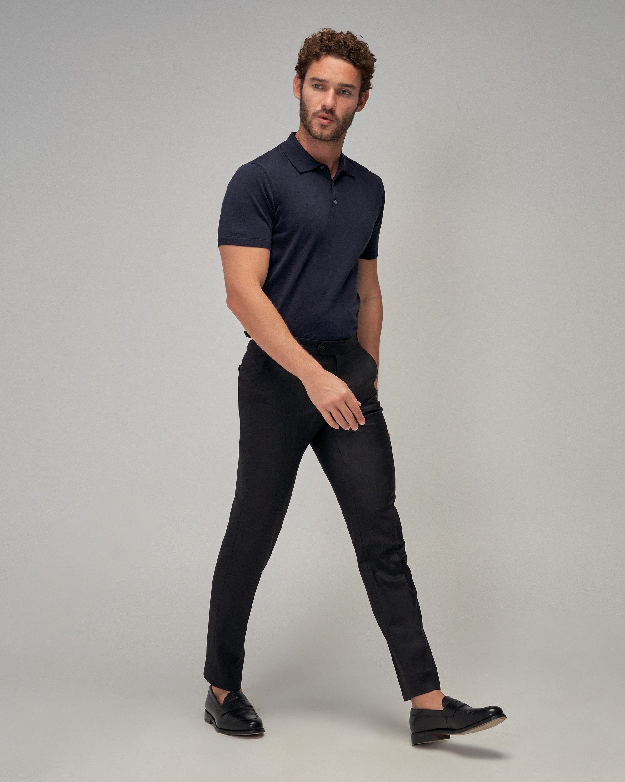 Knit Polo - Navy - Brent Wilson