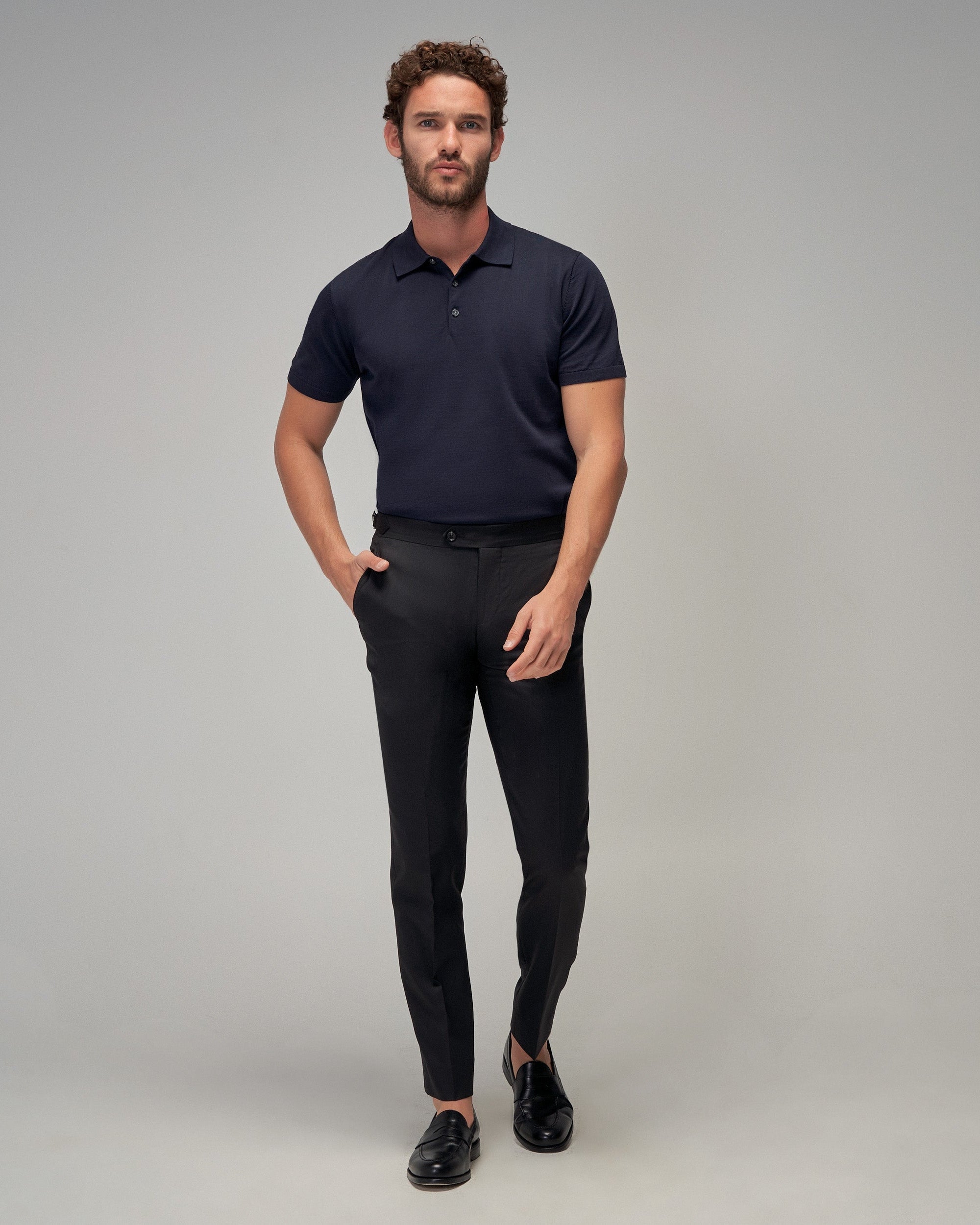 Knit Polo - Navy - Brent Wilson