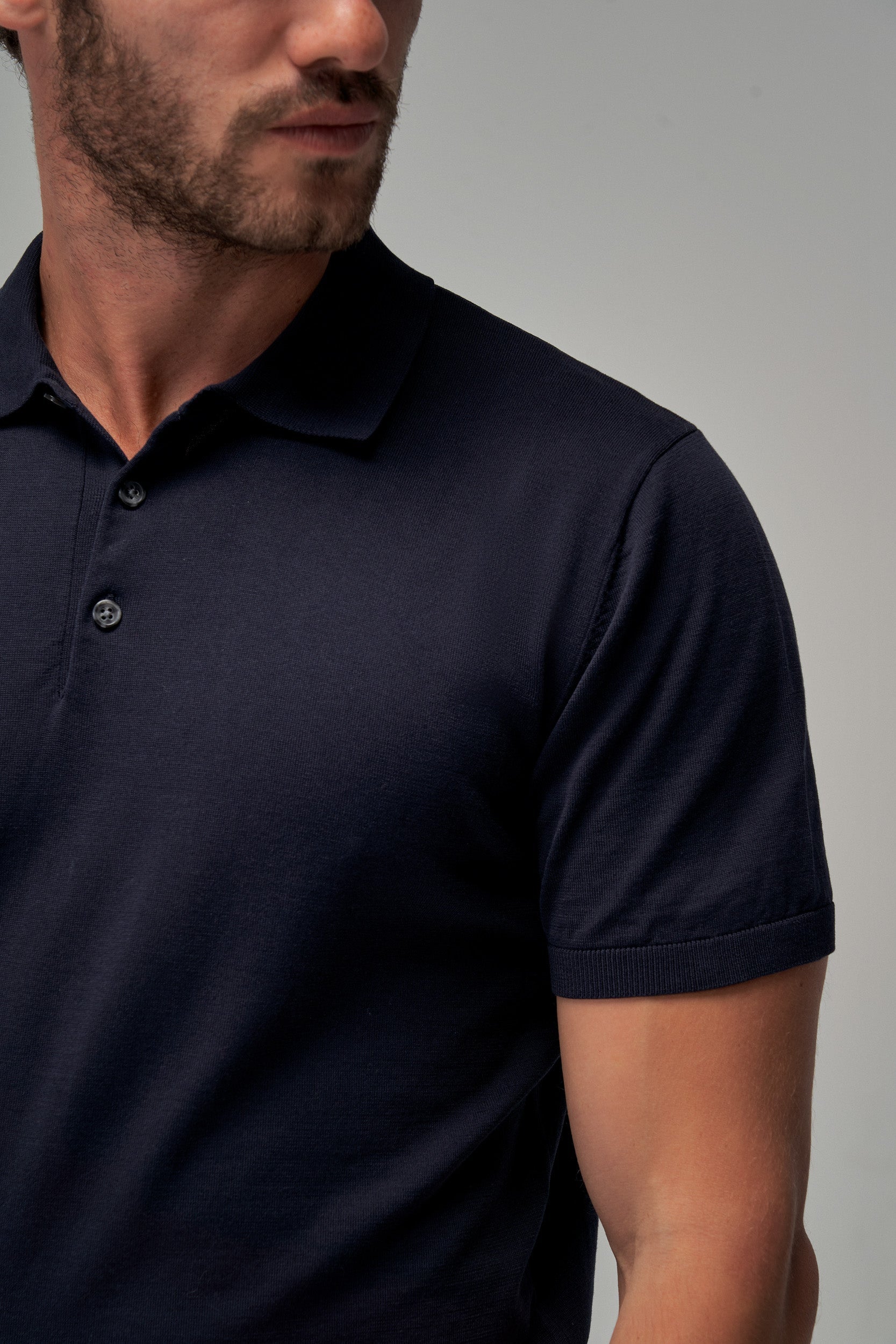 Knit Polo - Navy - Brent Wilson