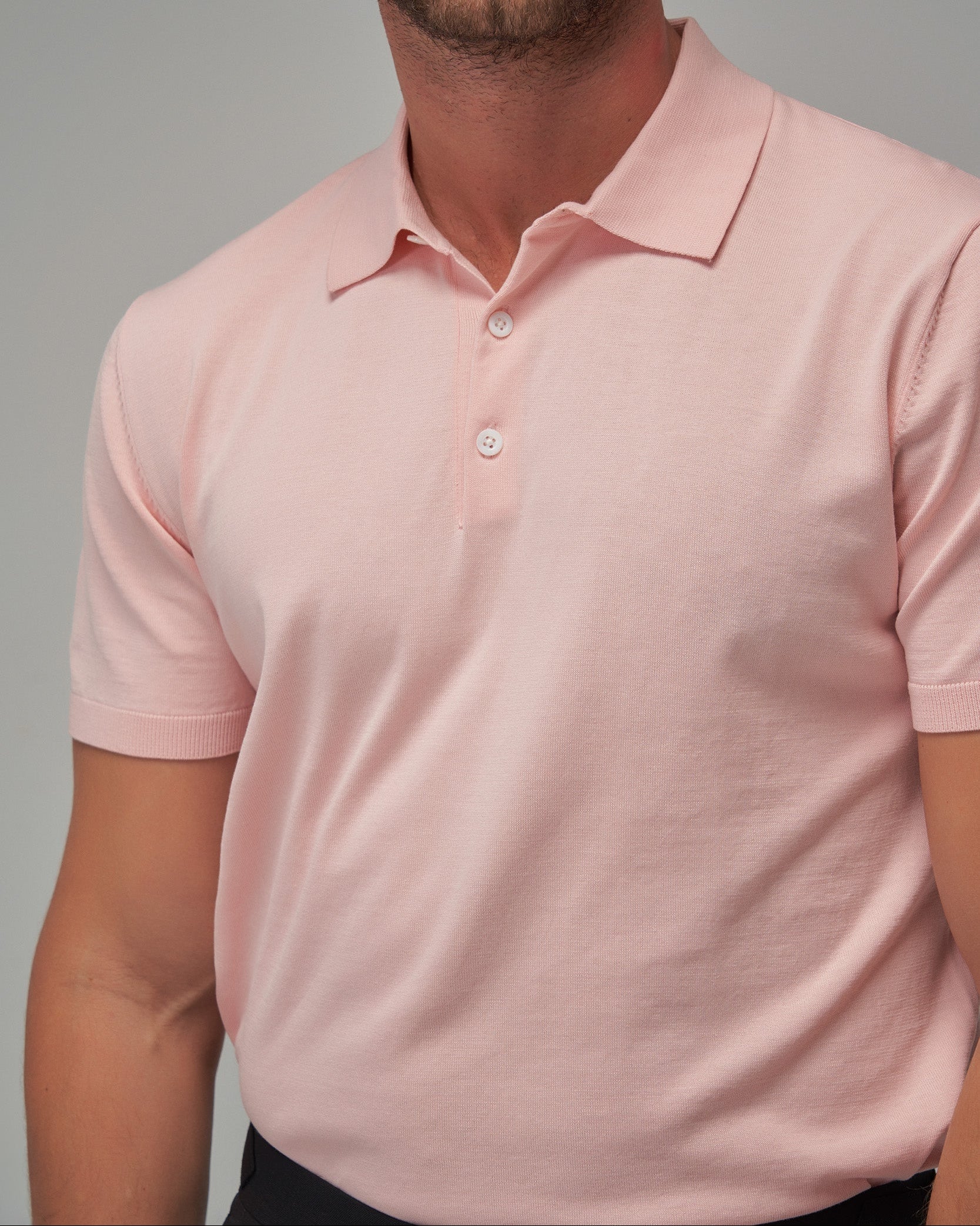 Knit Polo - Pink - Brent Wilson