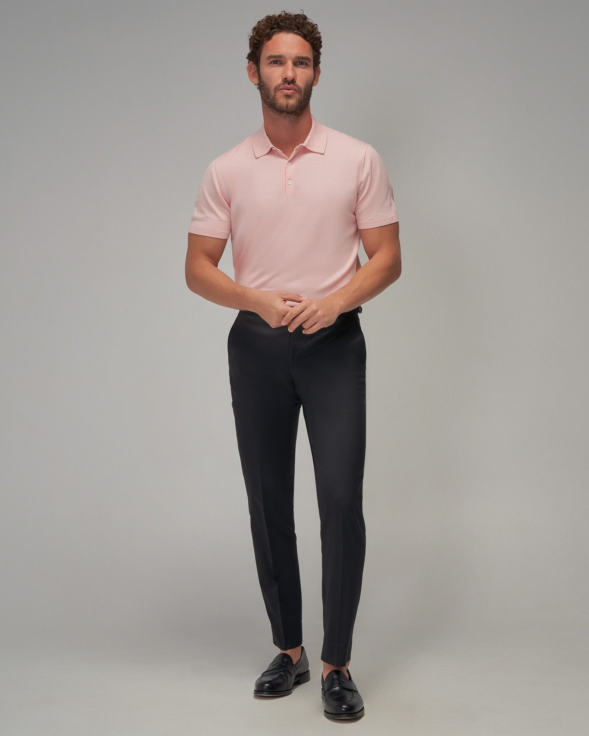 Knit Polo - Pink - Brent Wilson