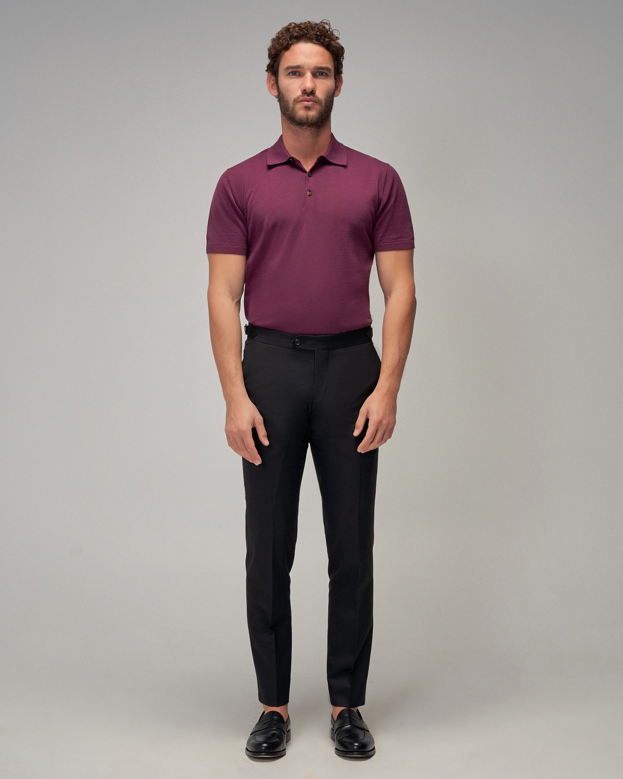 Knit Polo - Plum - Brent Wilson