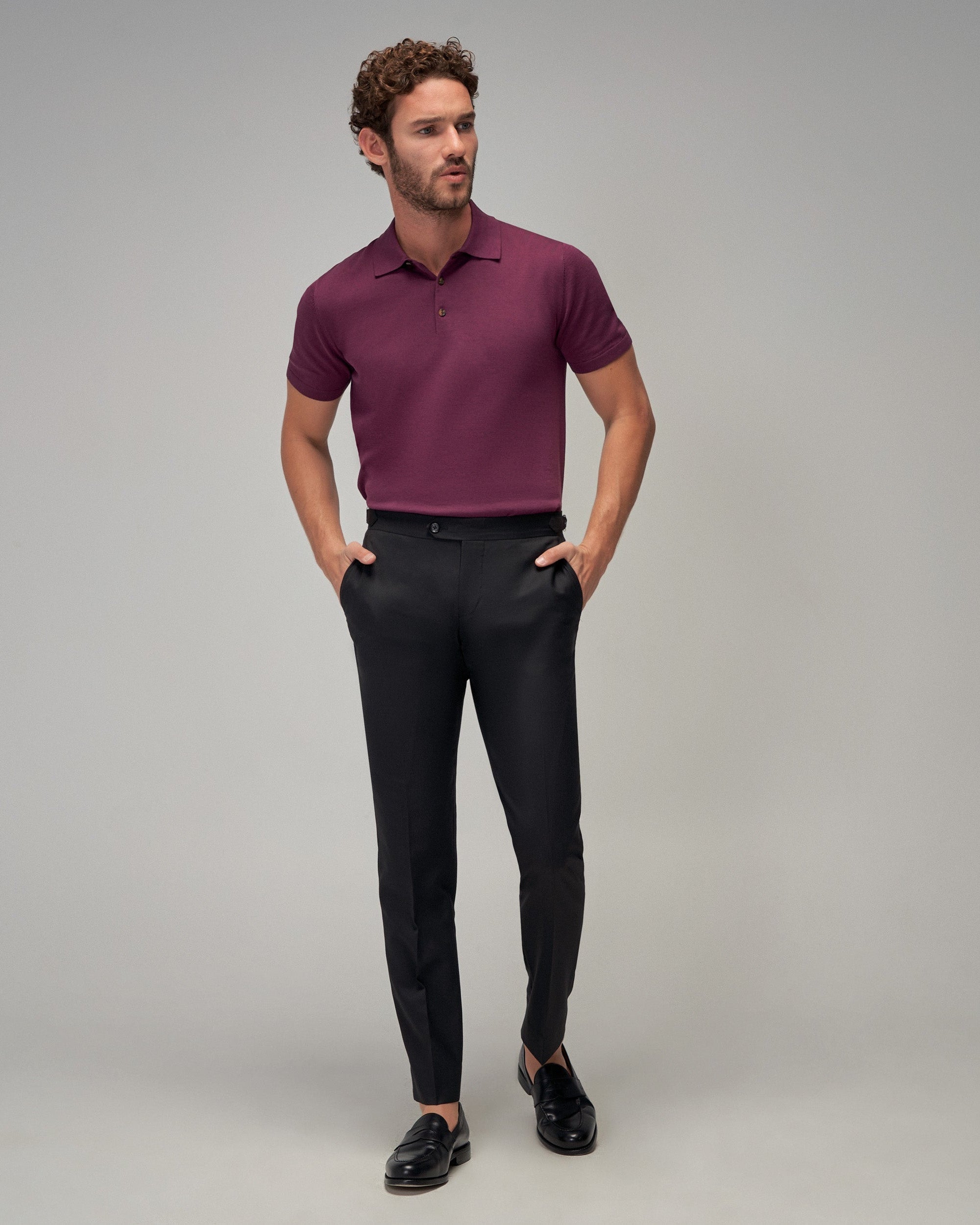 Knit Polo - Plum - Brent Wilson