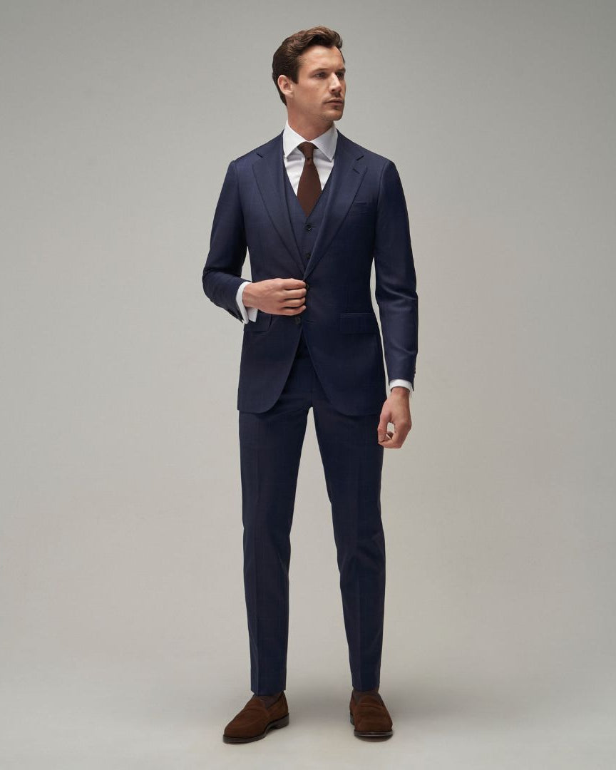 Navy / Blue Check Suit - Brent Wilson