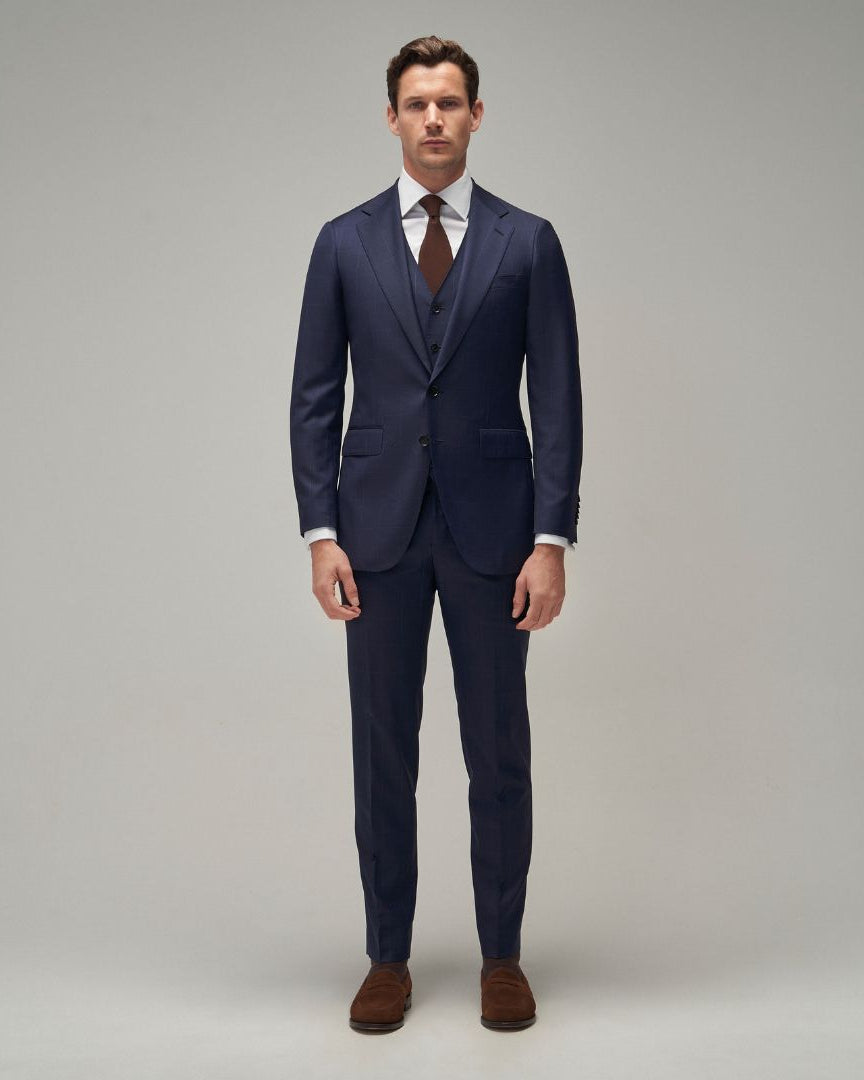 Navy / Blue Check Suit - Brent Wilson