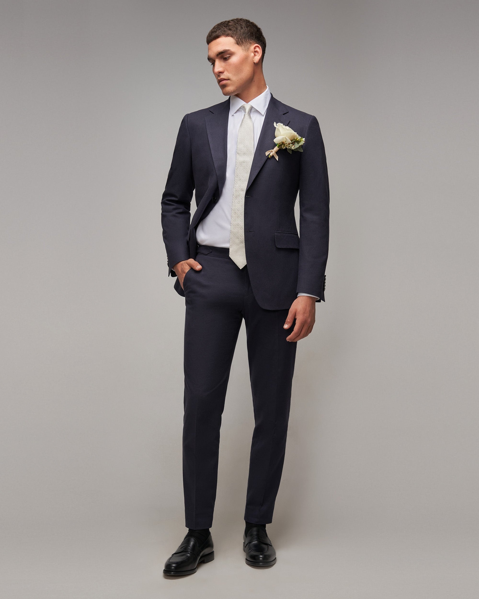 Navy Cotton / Linen 2 Piece Suit - Brent Wilson