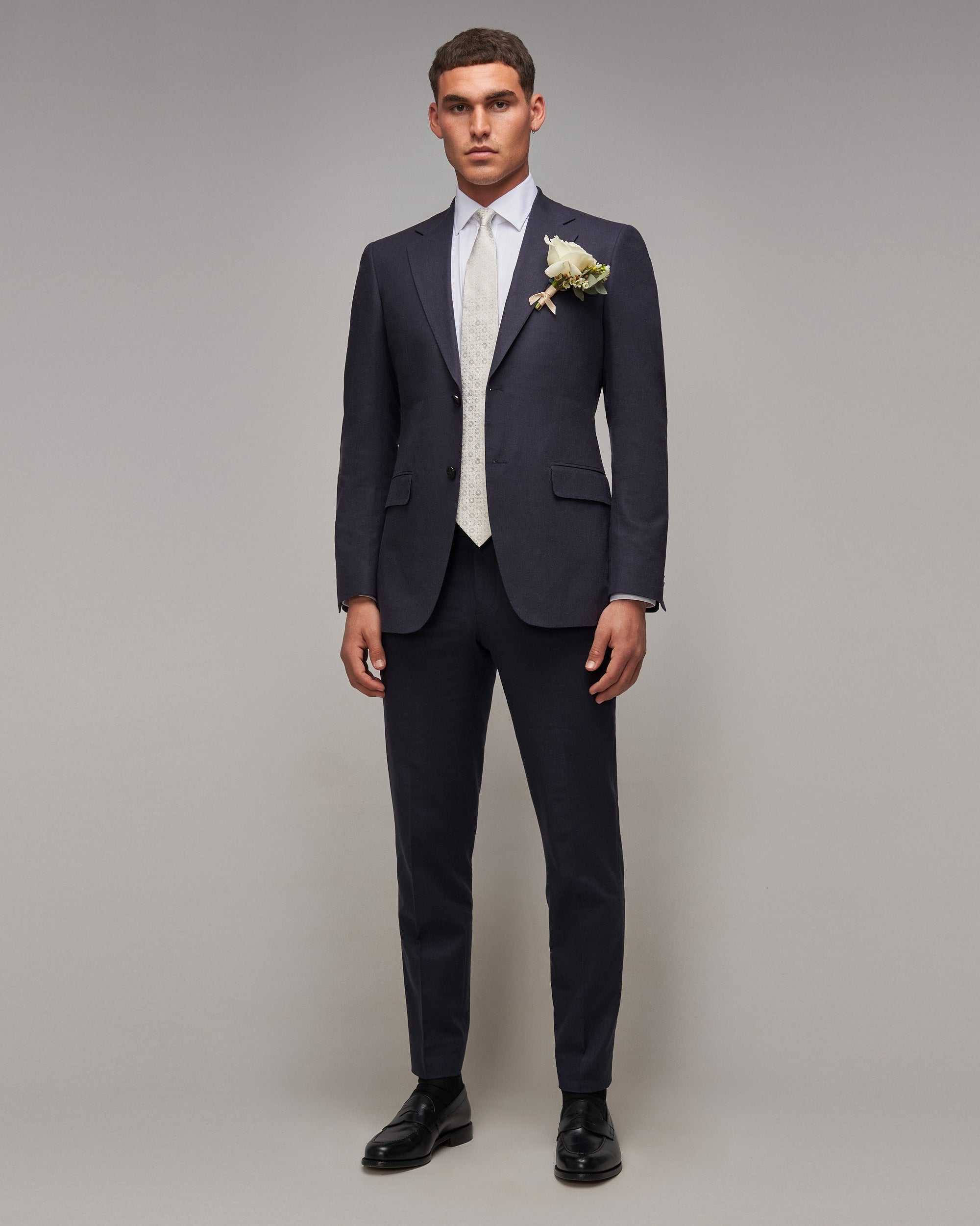 Navy Cotton / Linen 2 Piece Suit - Brent Wilson