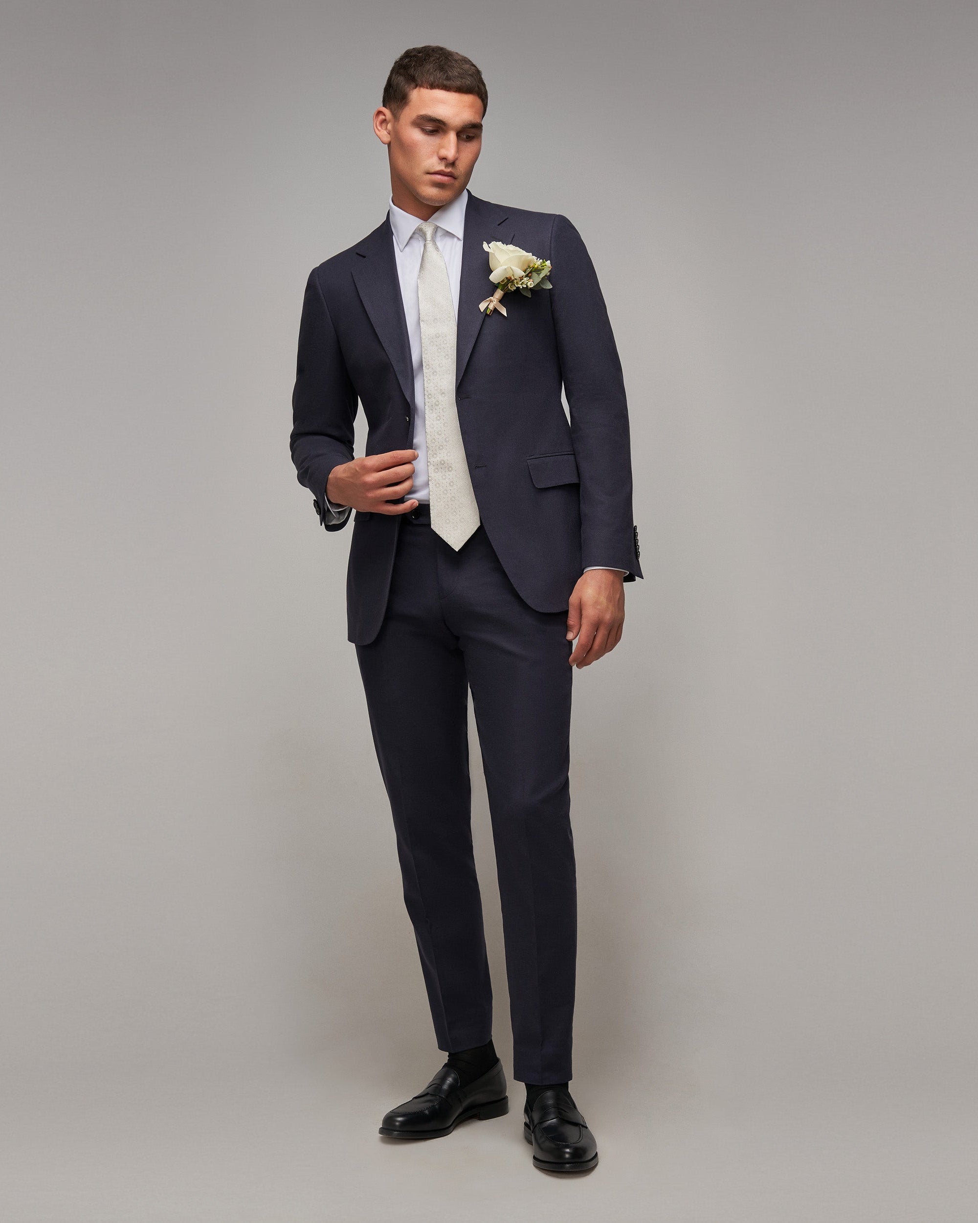 Navy Cotton / Linen 2 Piece Suit - Brent Wilson