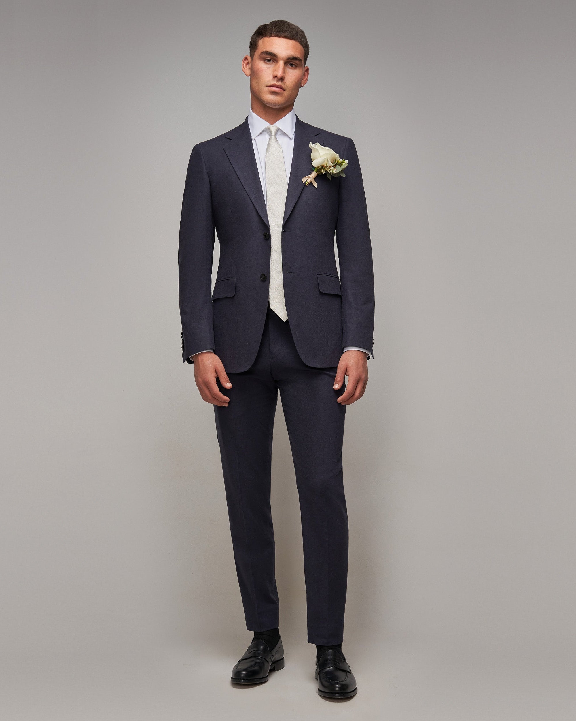 Navy Cotton / Linen 2 Piece Suit - Brent Wilson