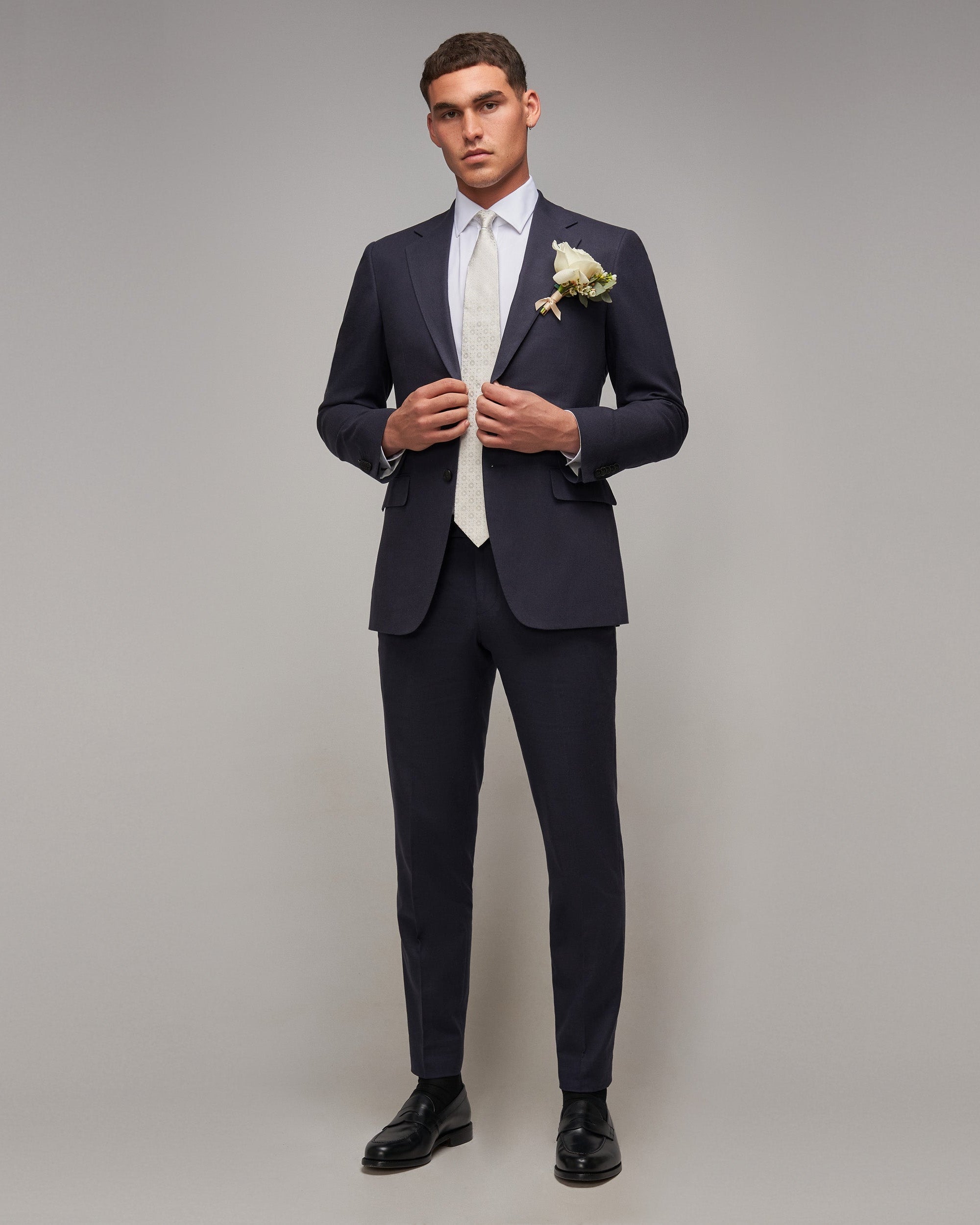 Navy Cotton / Linen 2 Piece Suit - Brent Wilson