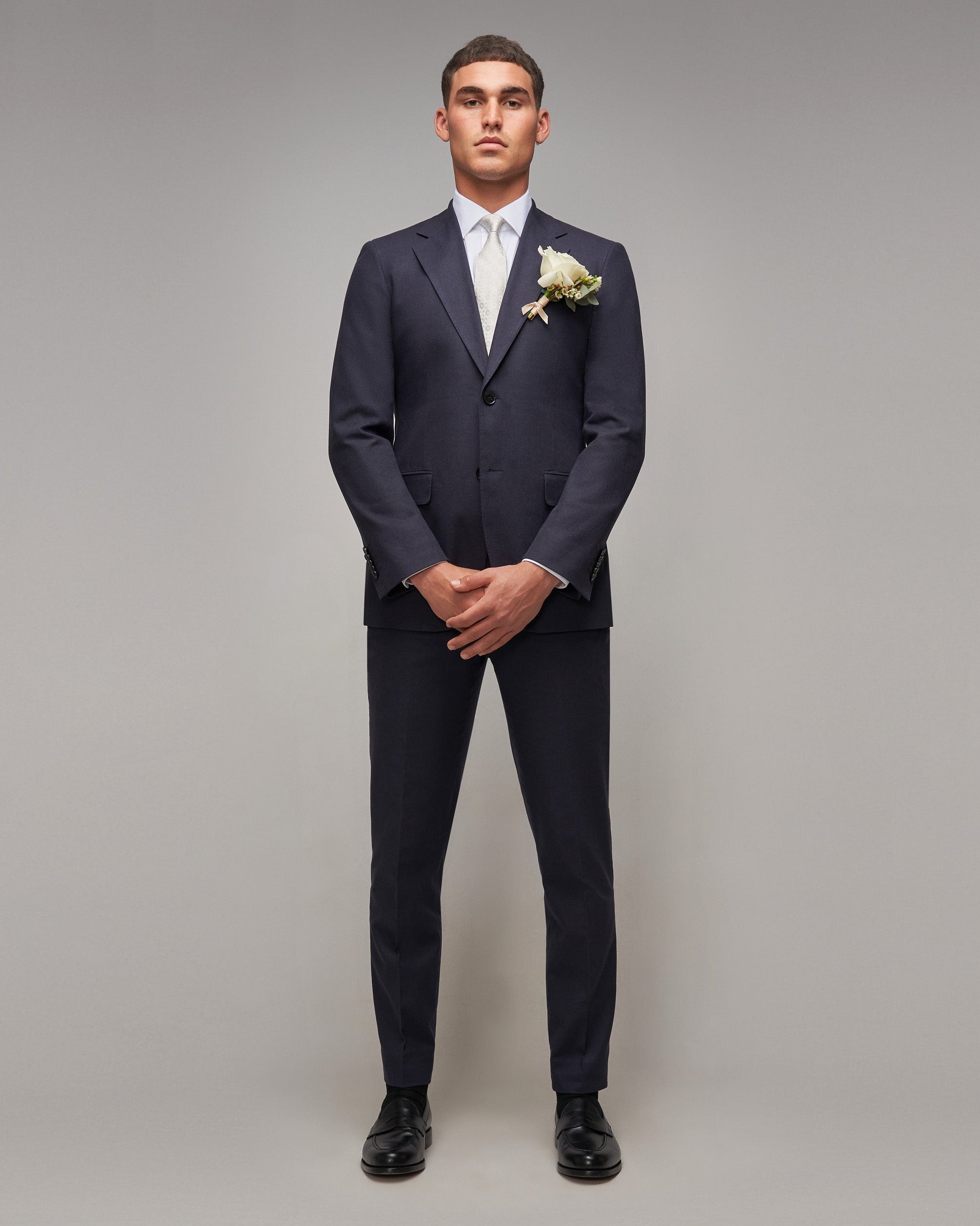 Navy Cotton / Linen 2 Piece Suit - Brent Wilson