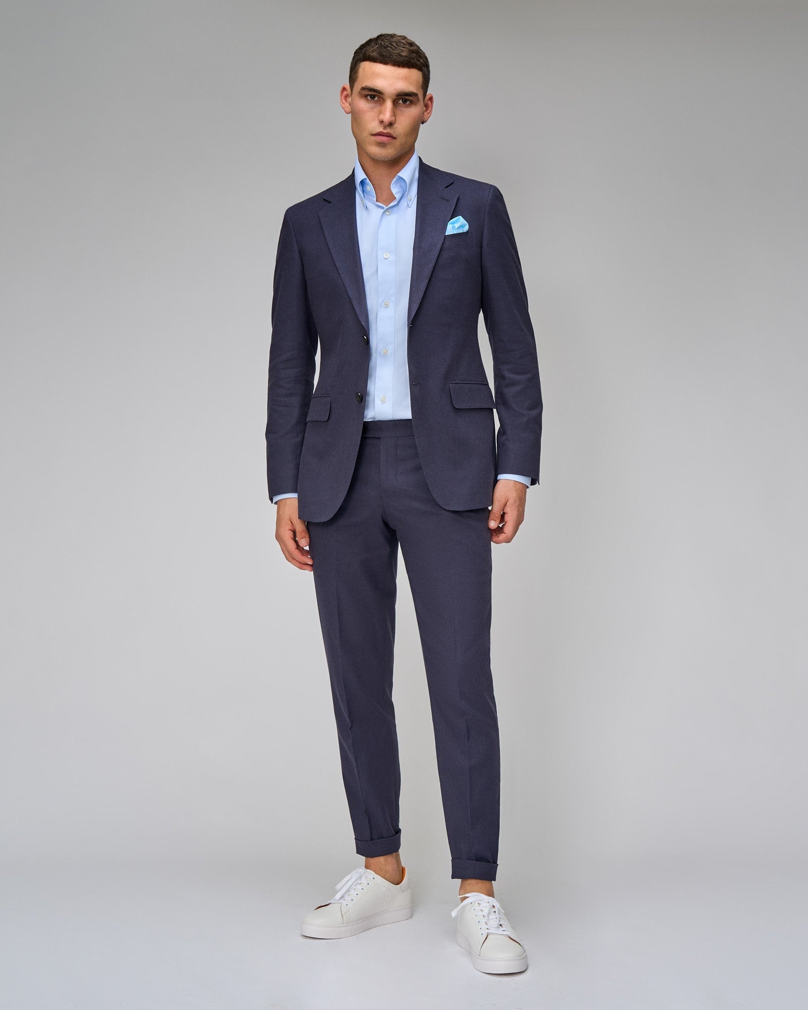 Navy Linen Blend Suit - Brent Wilson