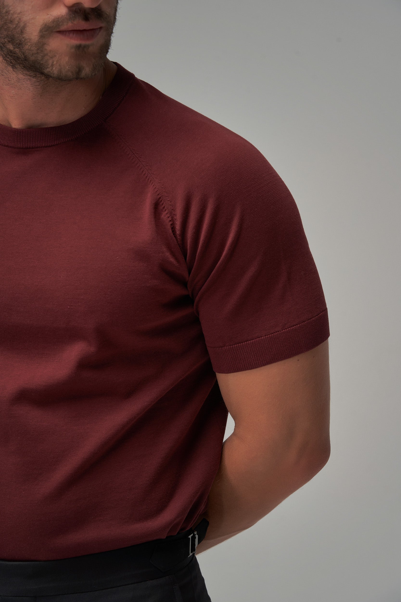 Raglan Sleeve T-Shirt - Burgundy - Brent Wilson
