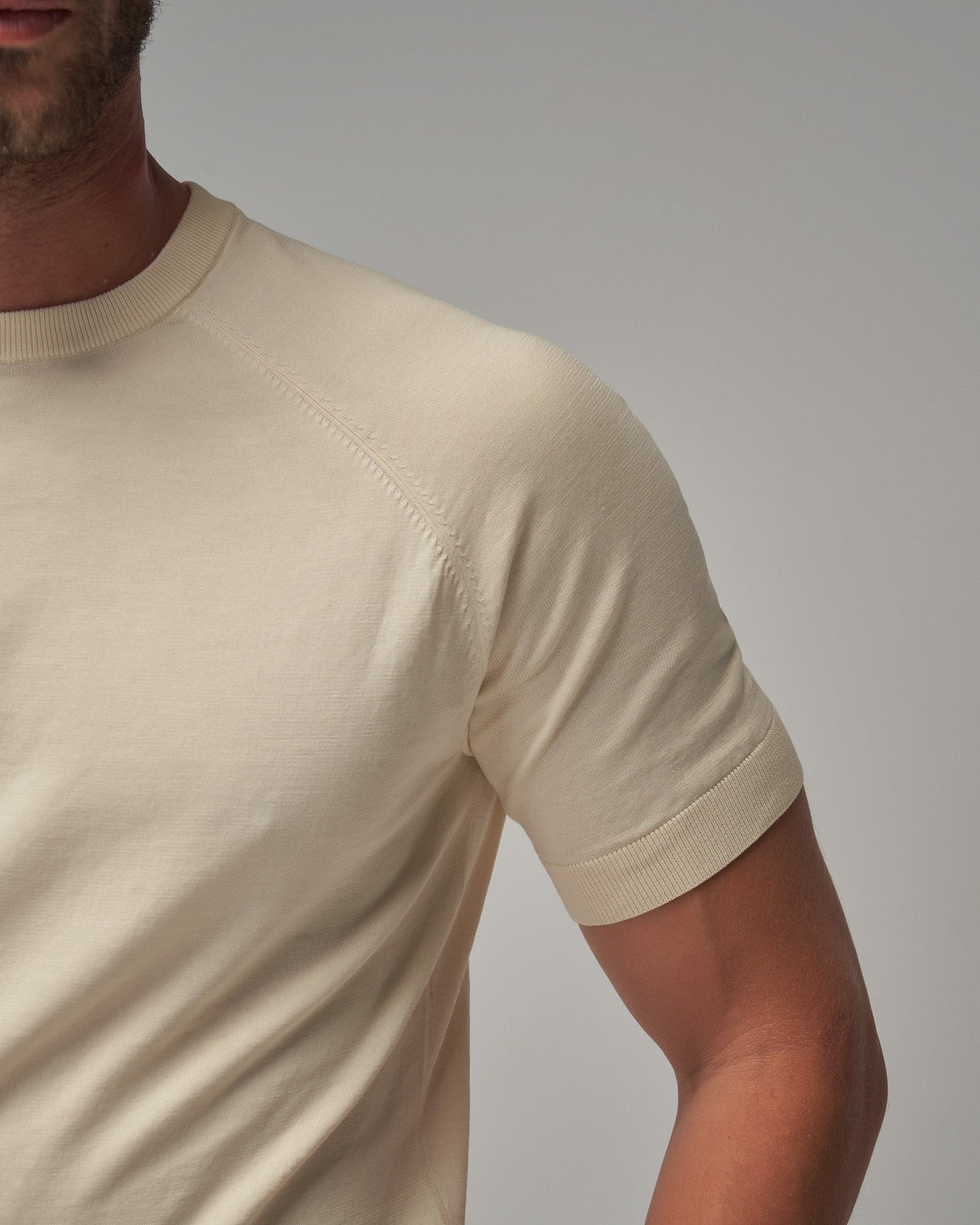 Raglan Sleeve T-Shirt - Cream - Brent Wilson
