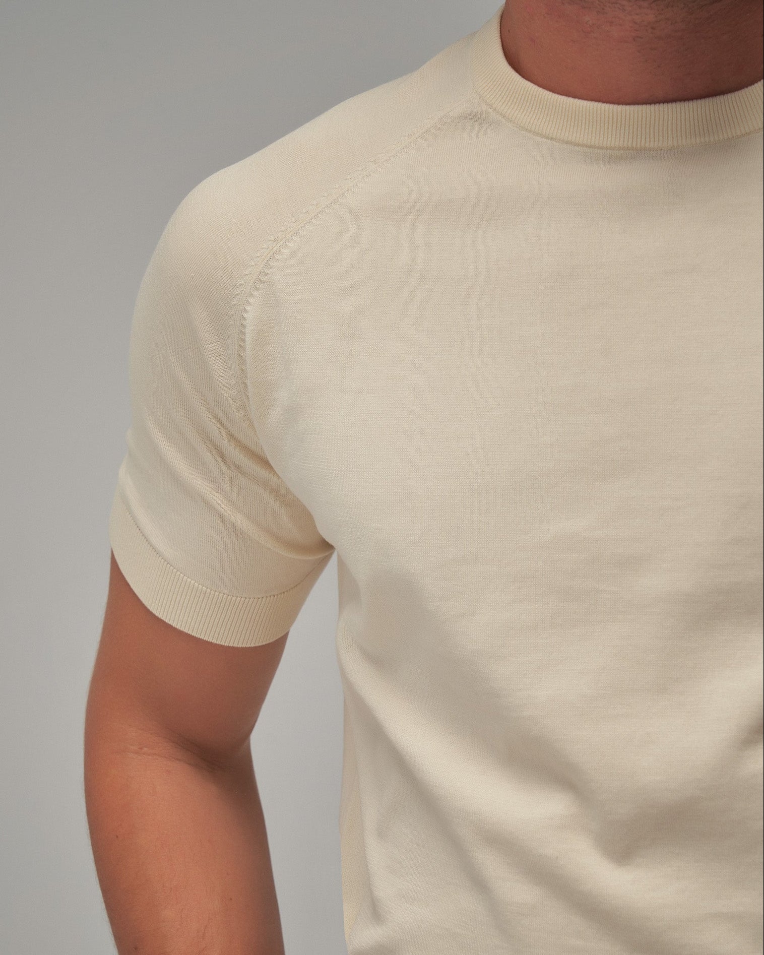 Raglan Sleeve T-Shirt - Cream - Brent Wilson