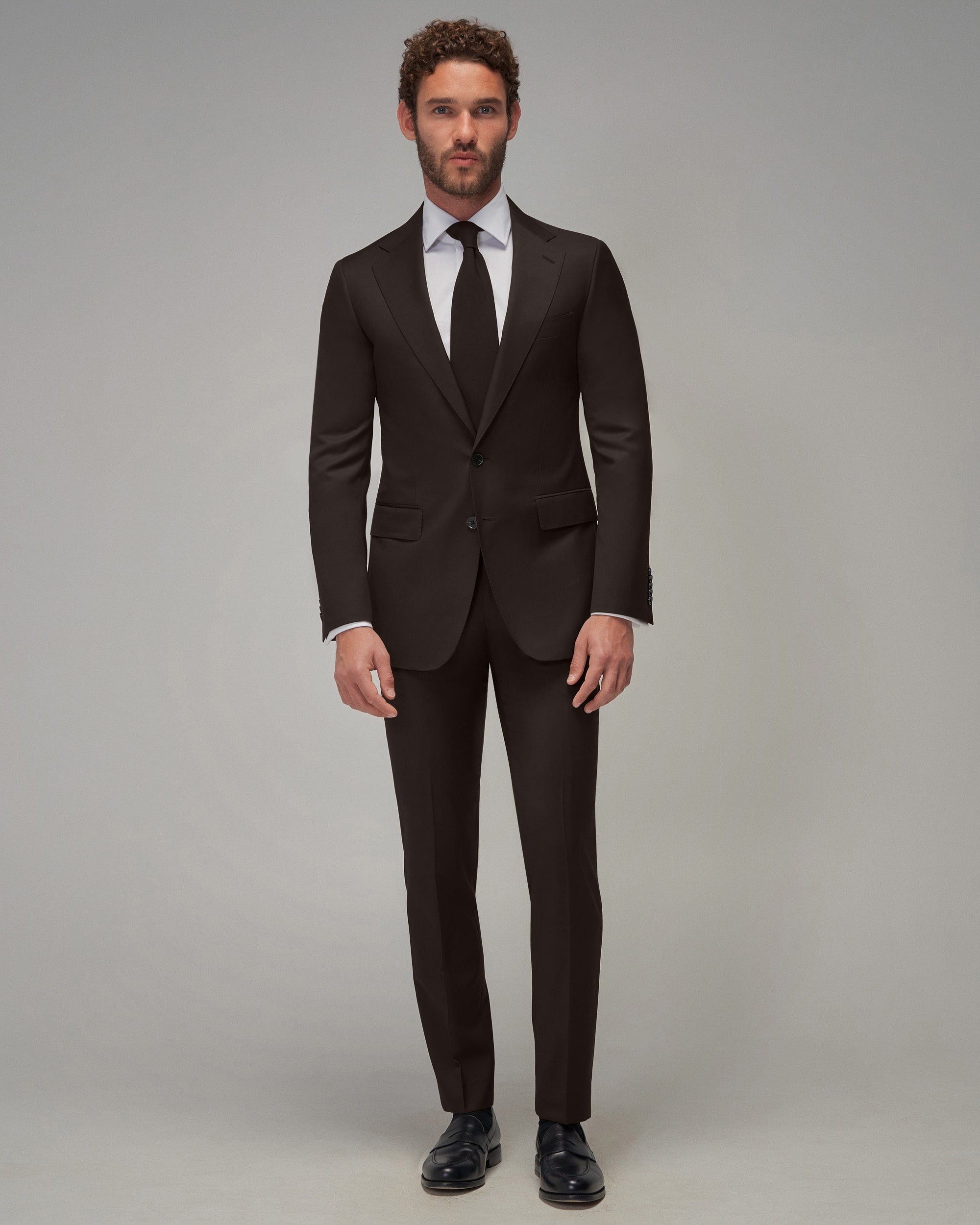 OZWALD BOATENG ダークブラウンスーツ Brown Pure Wool S120s Suit - Tailored Fit – Brent Wilson