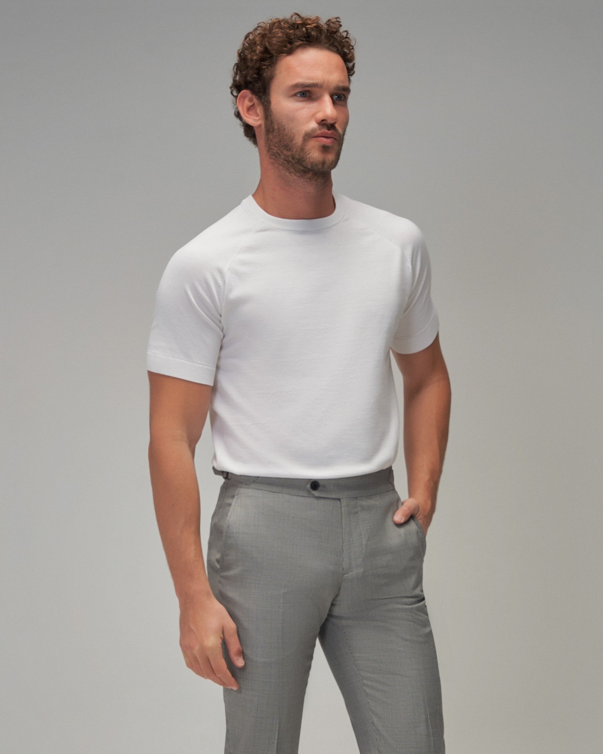 Men's Soft Knit Raglan Sleeve T-Shirt – White | 100% Cotton