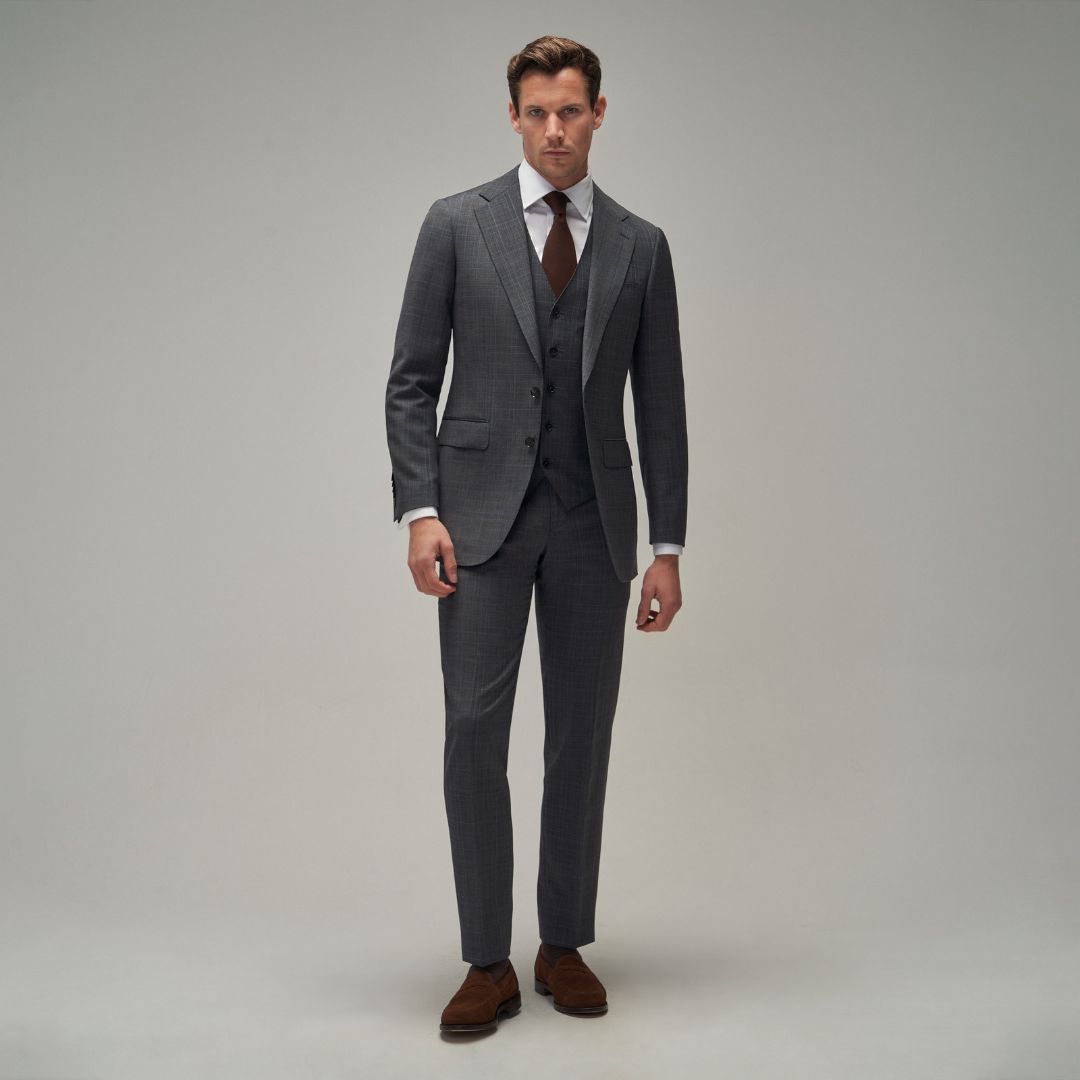Grey / Blue Check Suit - Brent Wilson
