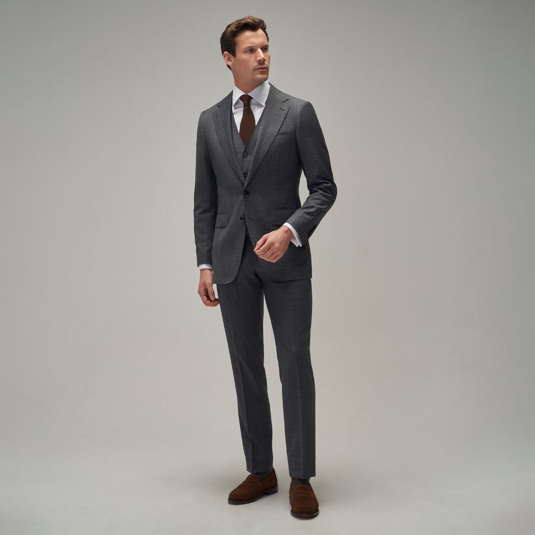 Grey / Blue Check Suit - Brent Wilson