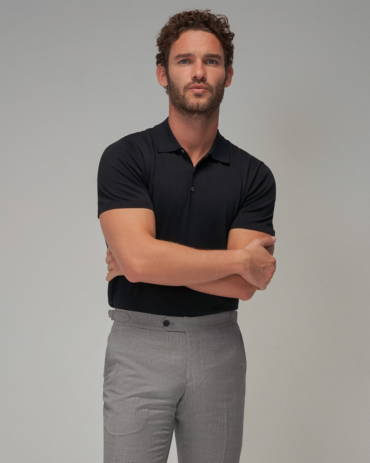 Knit Polo - Black - Brent Wilson