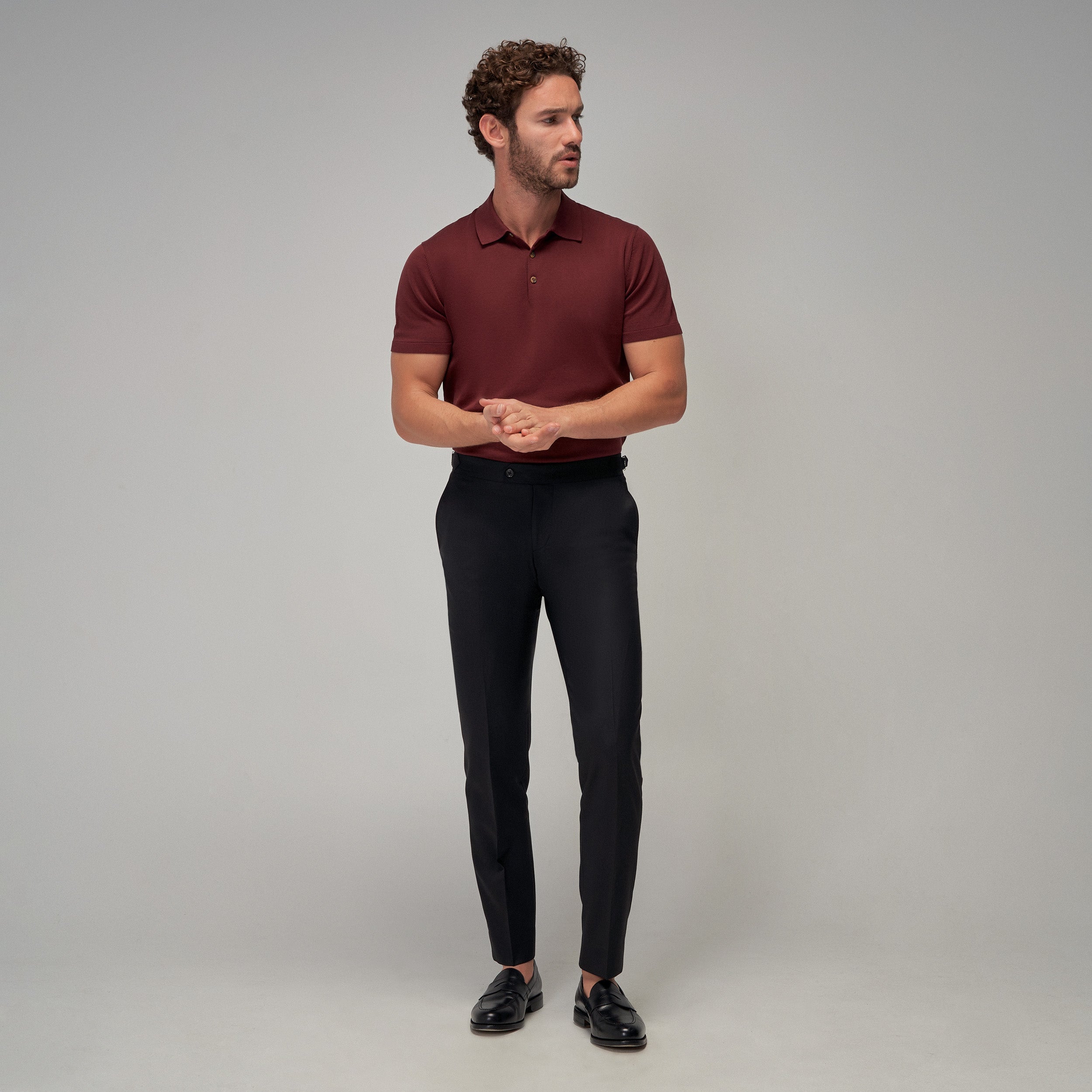 Knit Polo - Burgundy - Brent Wilson