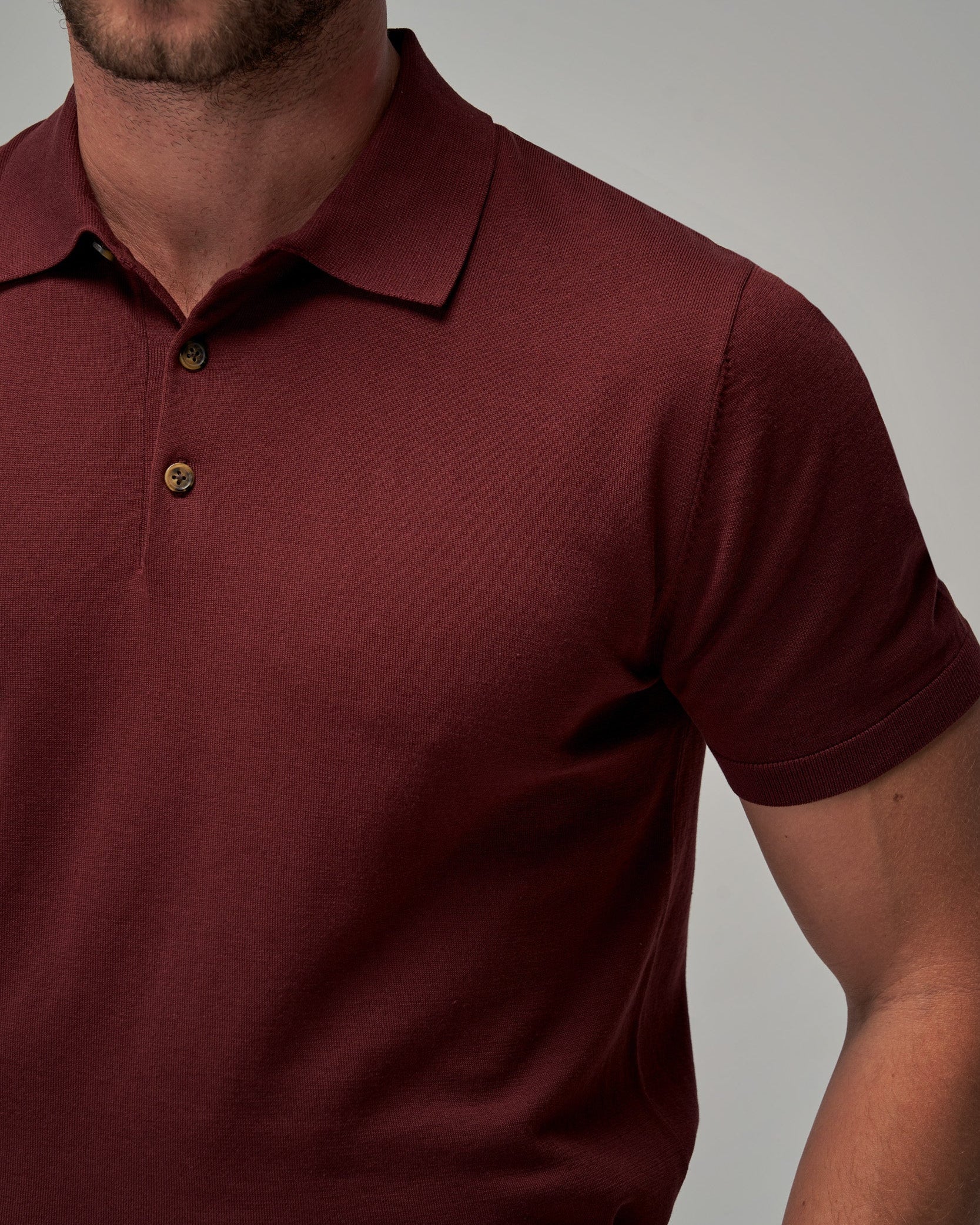 Knit Polo - Burgundy - Brent Wilson
