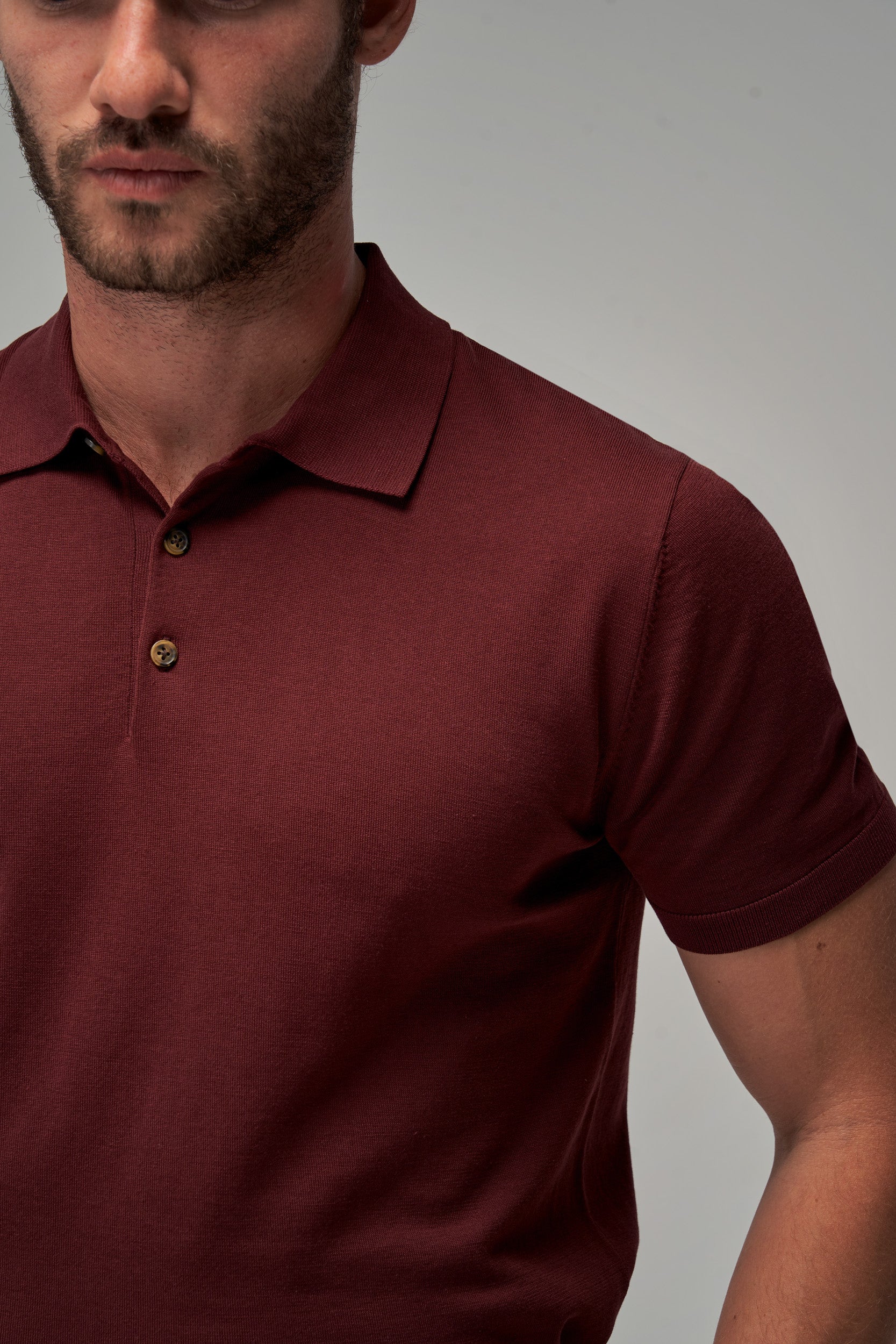 Knit Polo - Burgundy - Brent Wilson