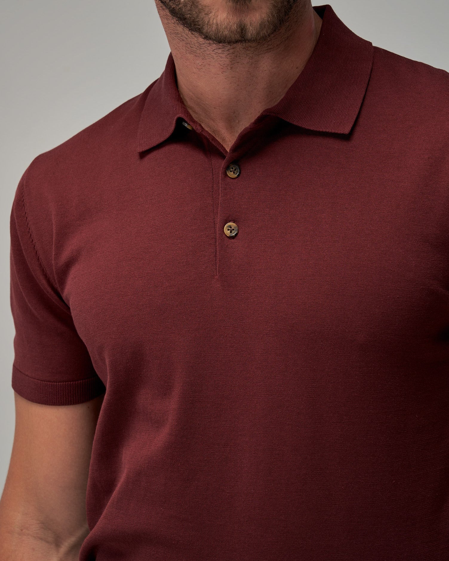 Knit Polo - Burgundy - Brent Wilson