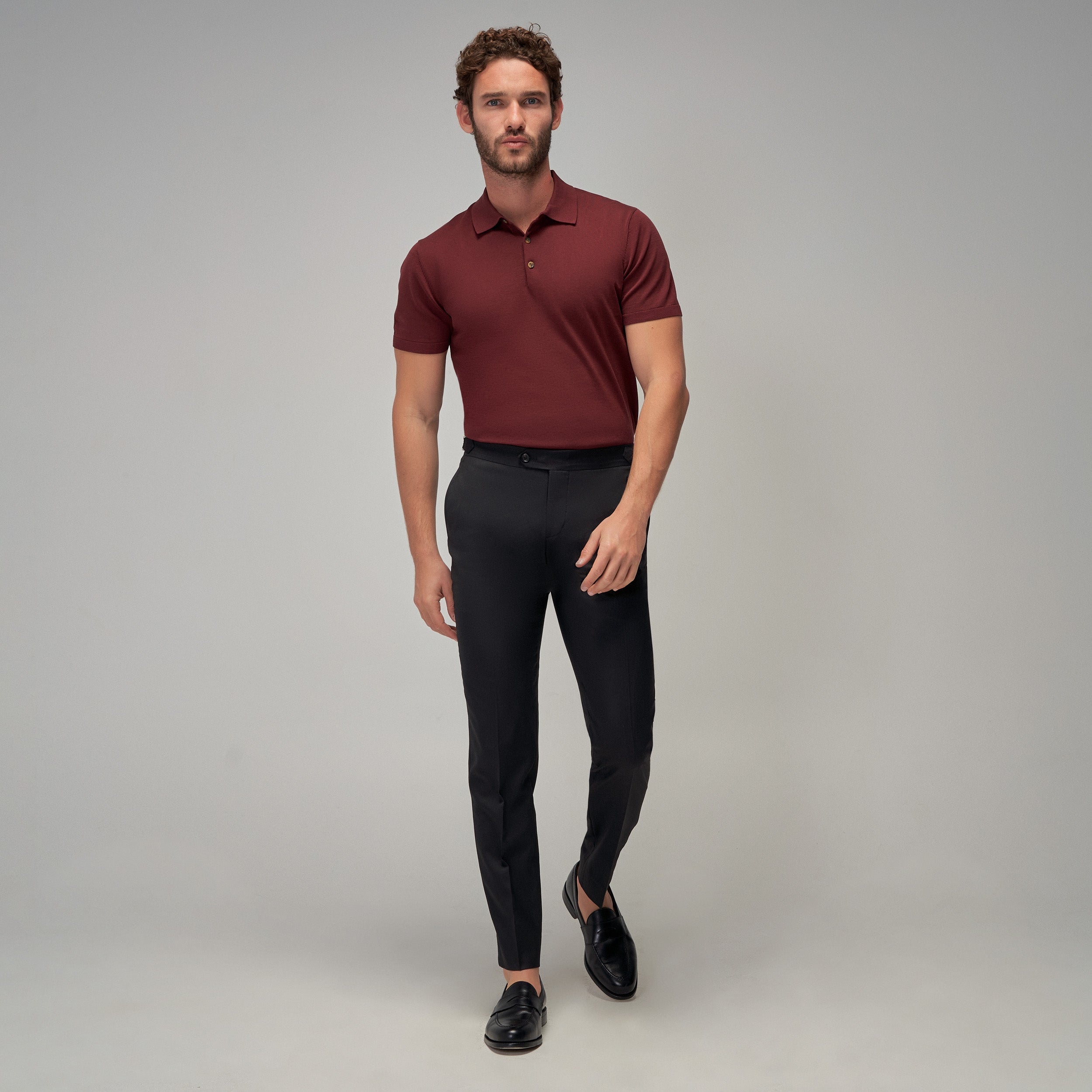 Knit Polo - Burgundy - Brent Wilson