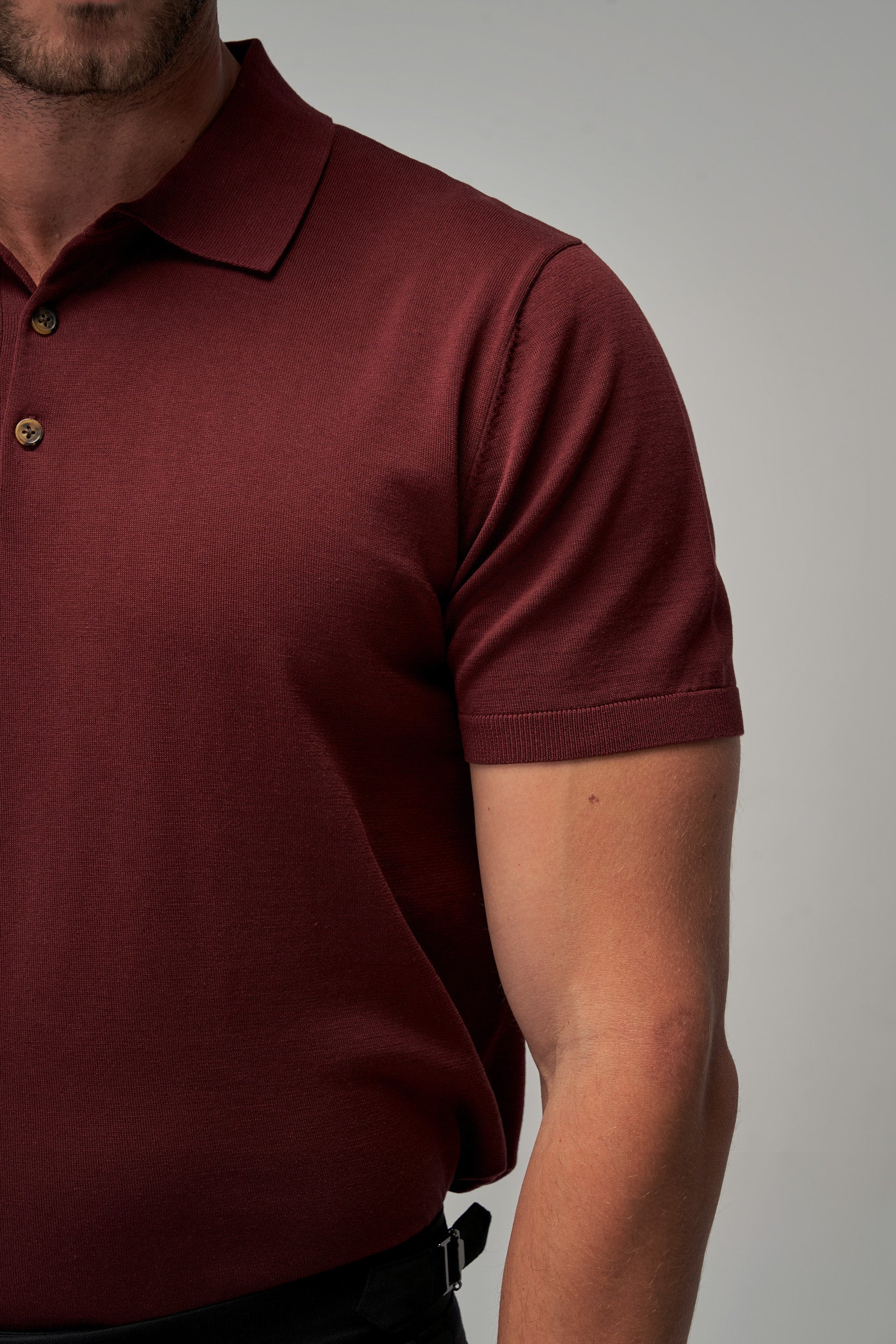 Knit Polo - Burgundy - Brent Wilson