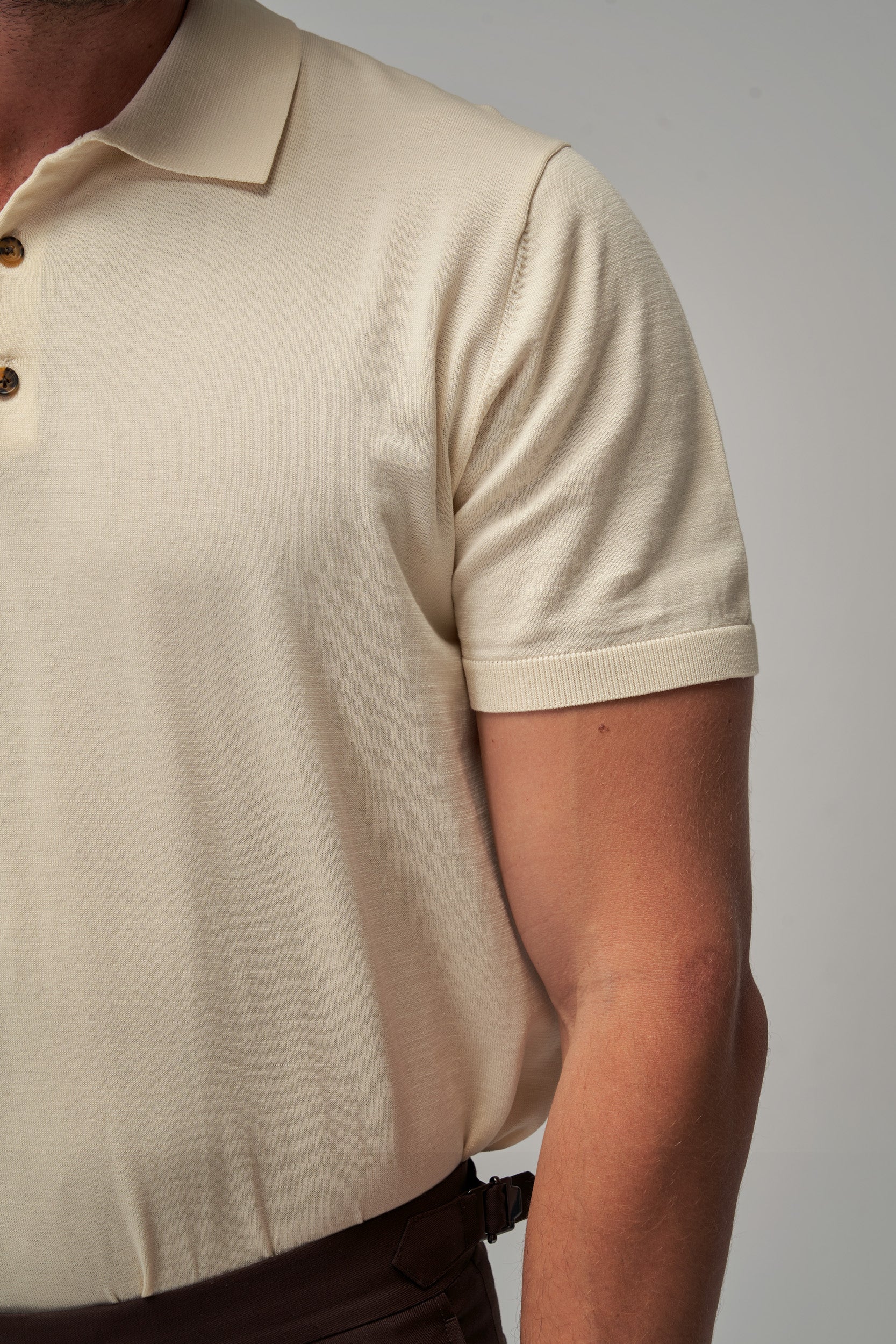 Knit Polo - Cream - Brent Wilson