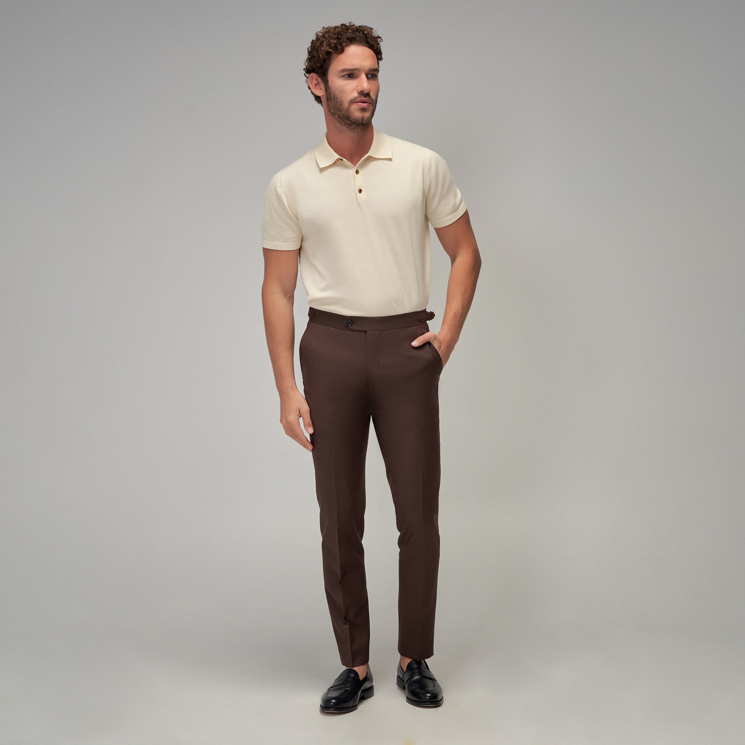 Knit Polo - Cream - Brent Wilson