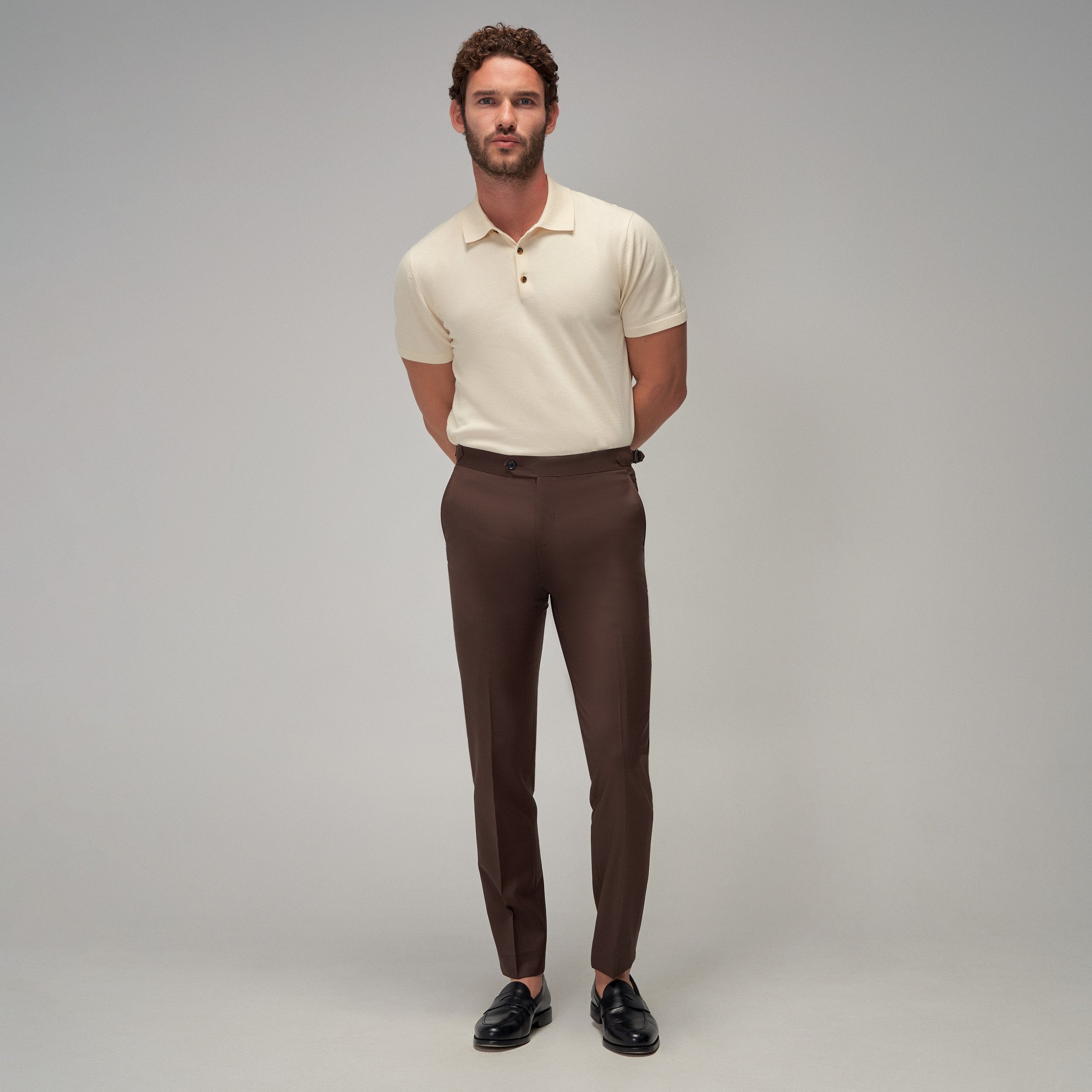 Knit Polo - Cream - Brent Wilson