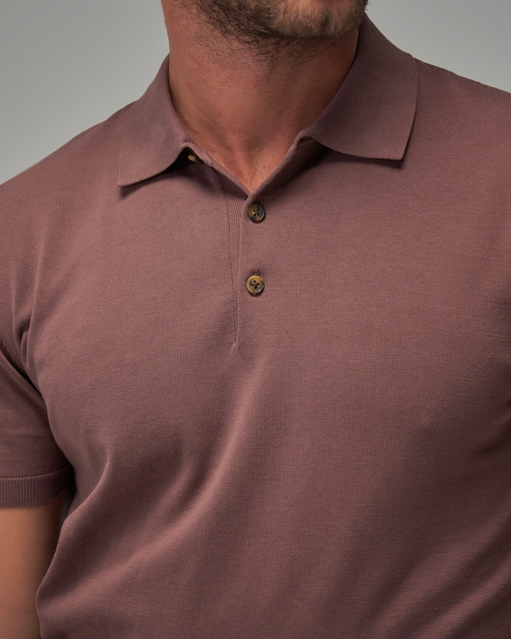 Knit Polo - Lt Brown - Brent Wilson