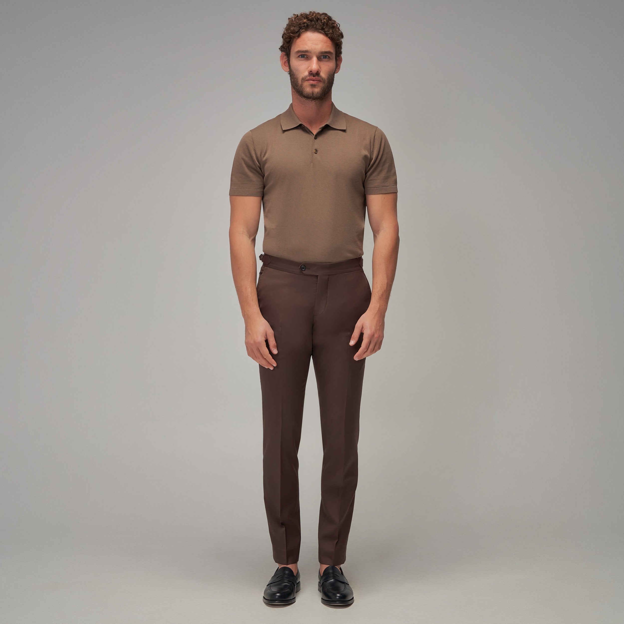 Knit Polo - Mocha - Brent Wilson
