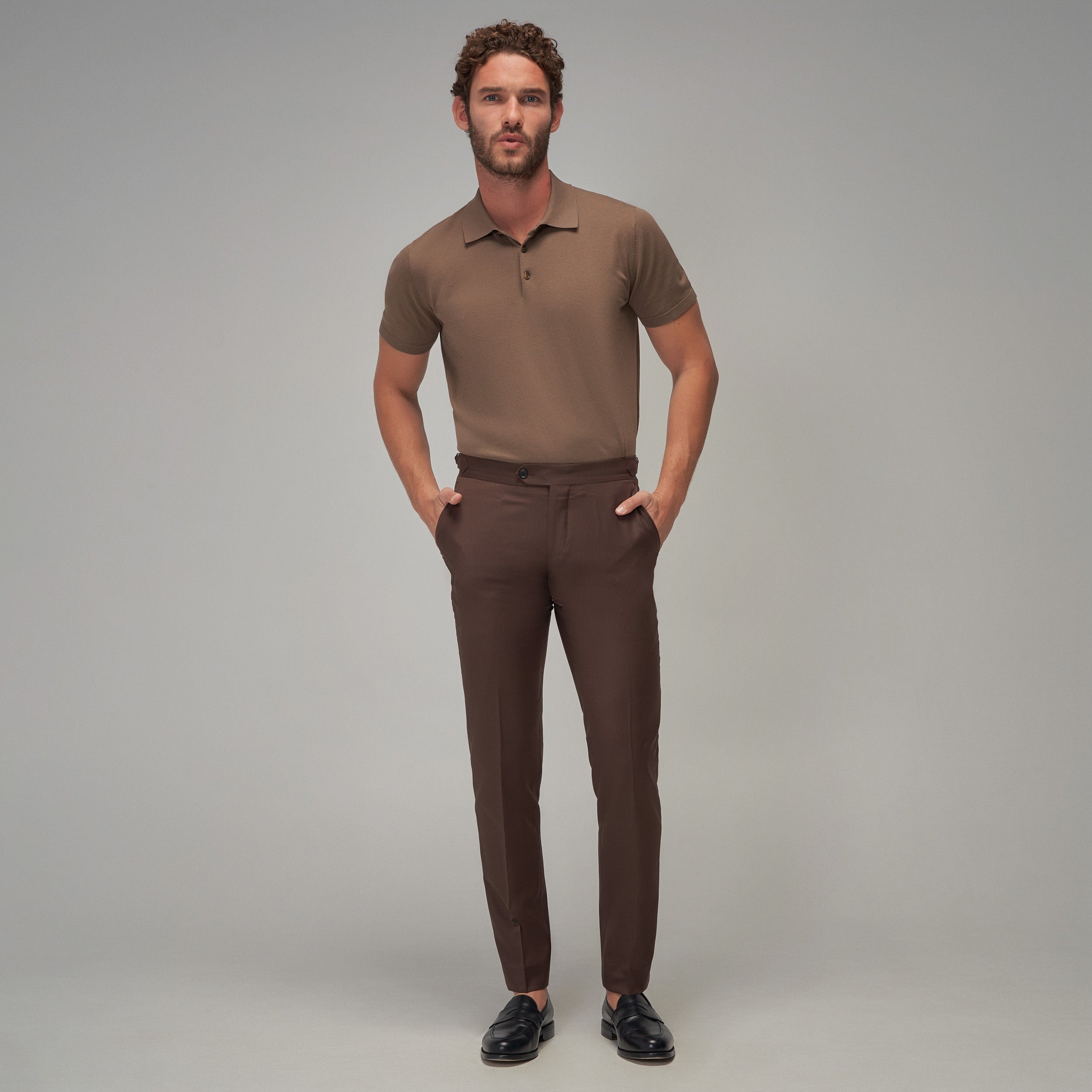 Knit Polo - Mocha - Brent Wilson